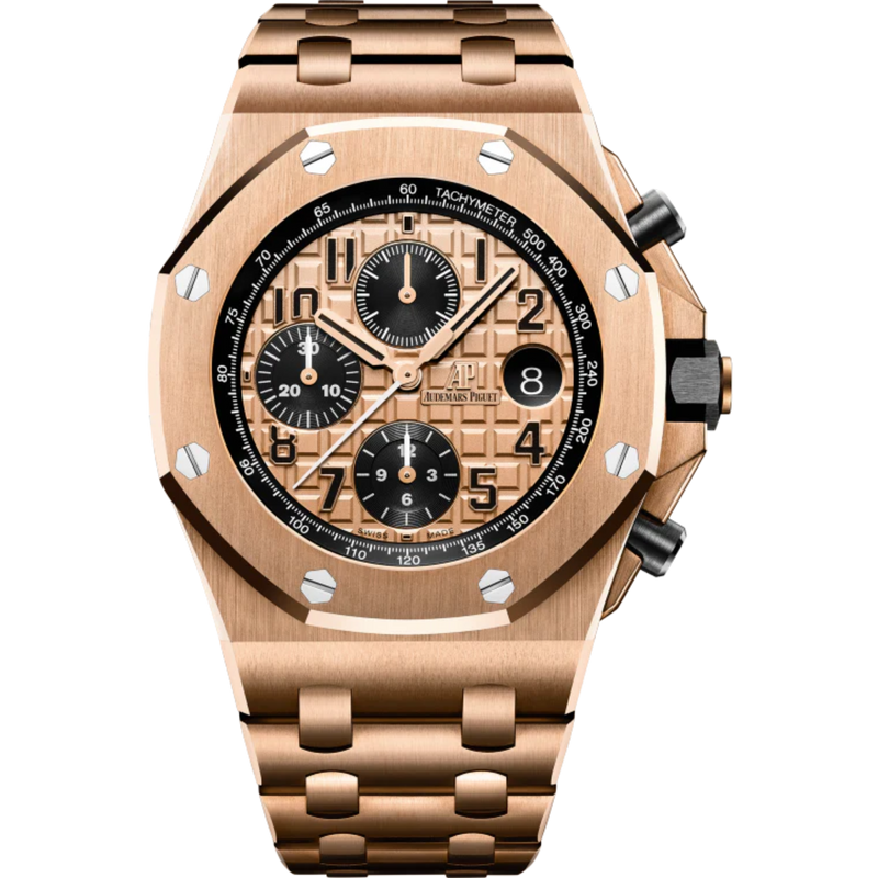 Royal Oak Offshore Chronograph 42MM 18-Carat Pink Gold Bracelet Pink Gold-Toned Dial With Méga Tapisserie Pattern 18-Carat Pink Gold Case and Bezel - Audemars Piguet