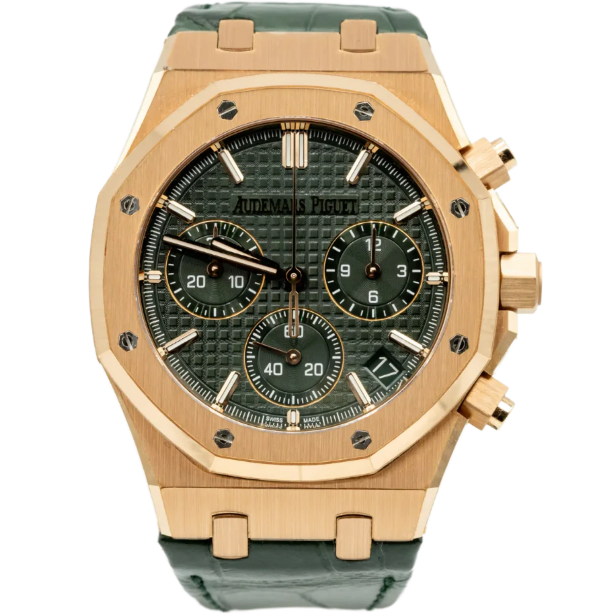 Audemars Piguet Royal Oak Ref. 26240OR.OO.D404CR.01 41mm Rose Gold Green Dial Chronograph - Audemars Piguet