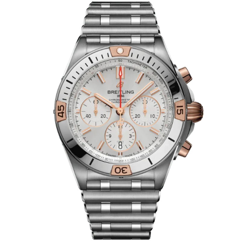 CHRONOMAT B01 42 MM STAINLESS STEEL & 18K ROSE GOLD WITH CREAM DIAL - Breitling
