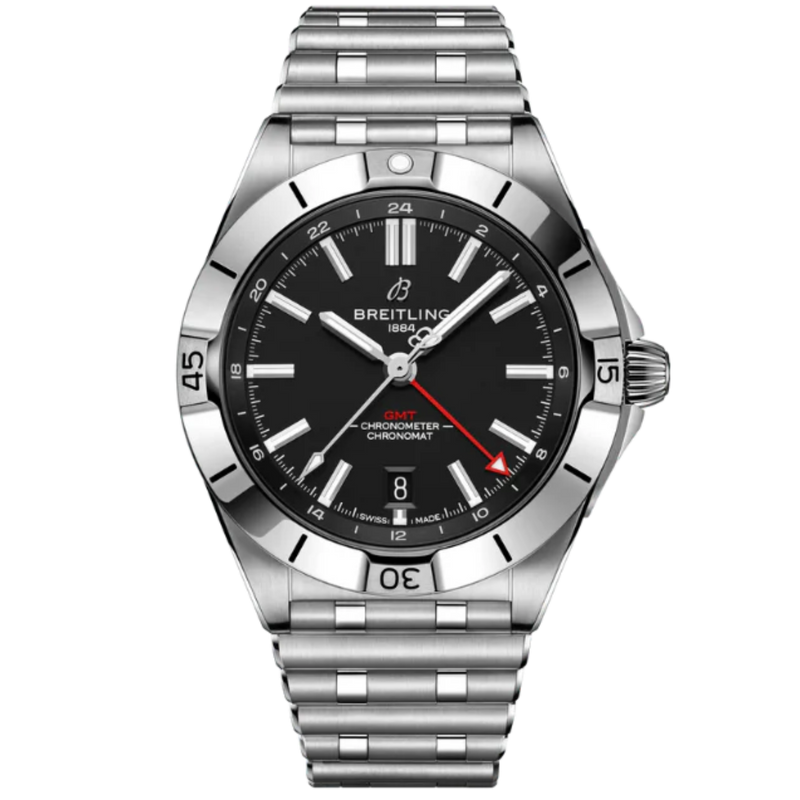 CHRONOMAT AUTOMATIC GMT 40 MM STAINLESS STEEL WITH BLACK DIAL - Breitling