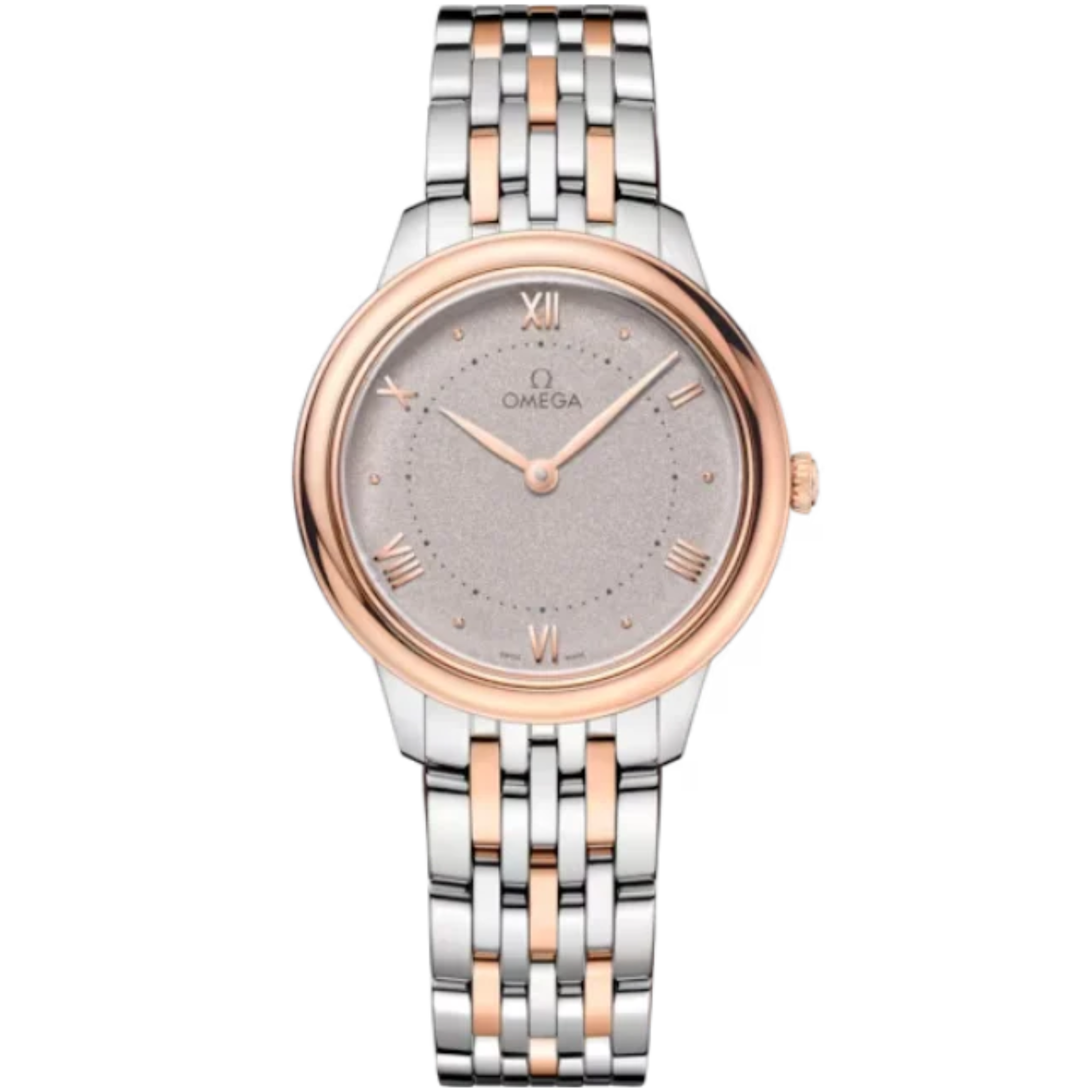 DE VILLE PRESTIGE 30 MM STAINLESS STEEL - SEDNA™ GOLD WITH SILVER DIAL - Omega
