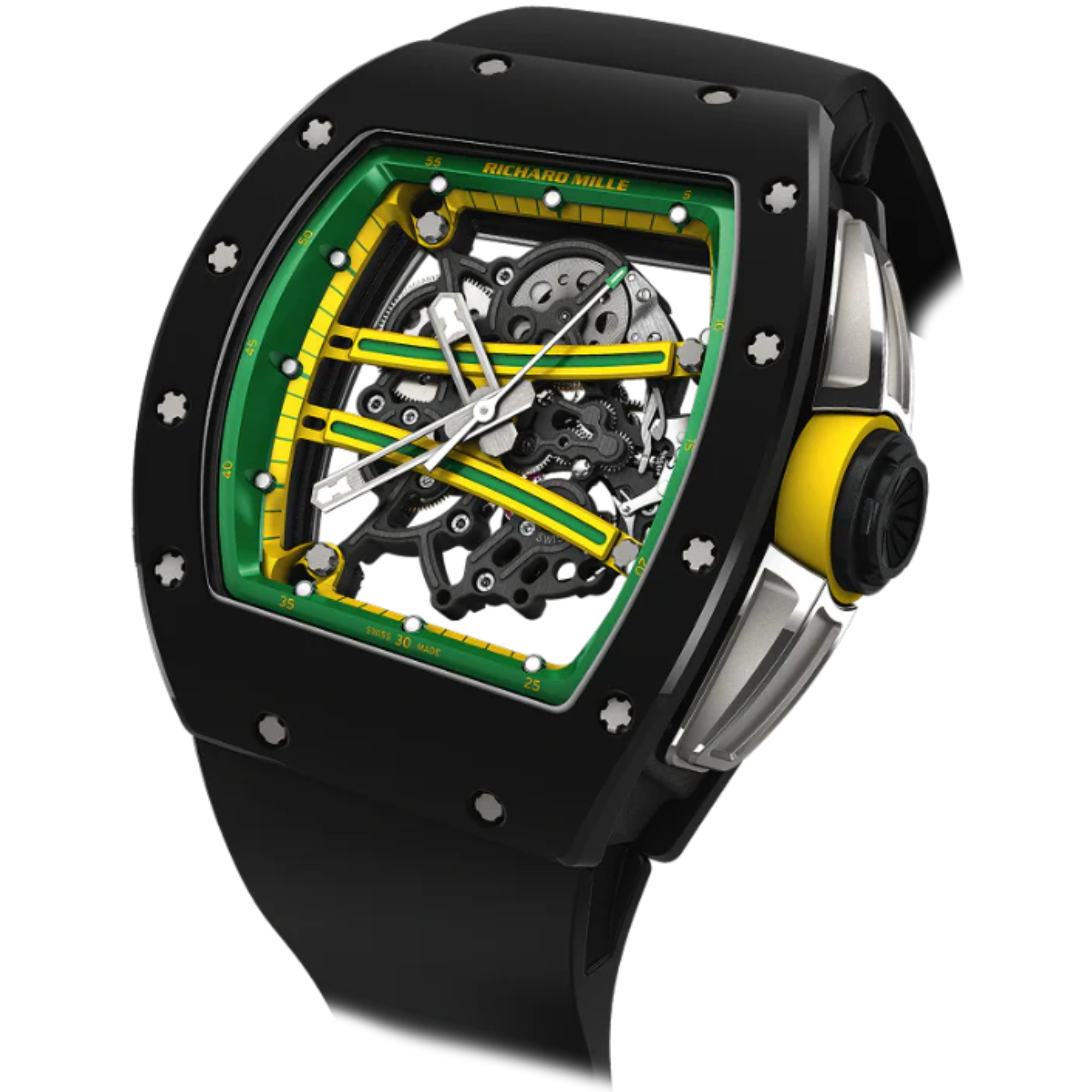 RM 061 Yohan Blake "The Beast 2" Manual Winding Black Rubber Strap Carbon Case - Richard Mille