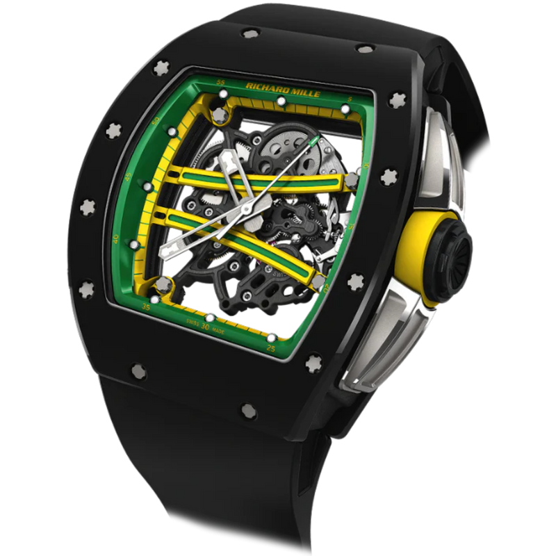 RM 061 Yohan Blake "The Beast 2" Manual Winding Black Rubber Strap Carbon Case - Richard Mille