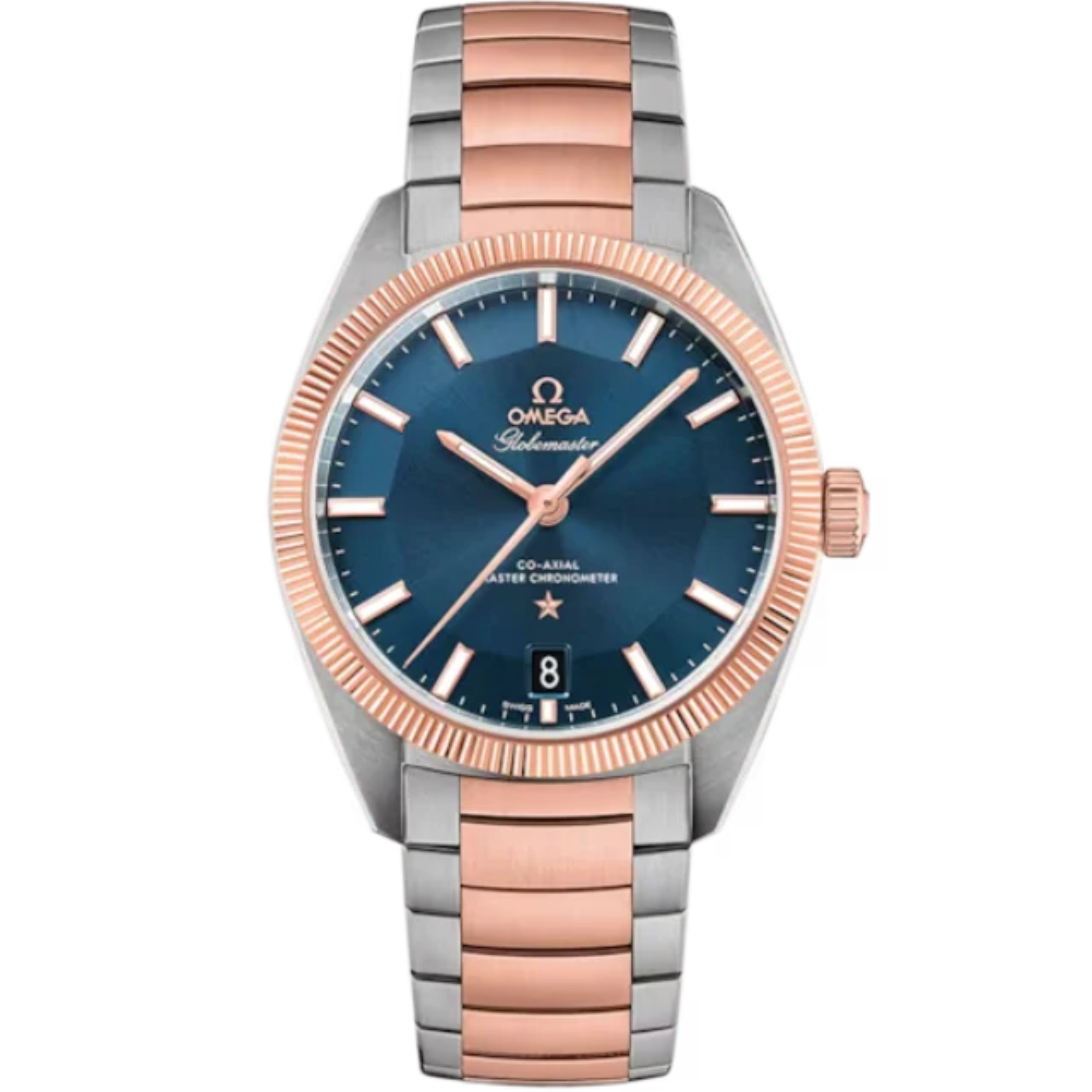 CONSTELLATION GLOBEMASTER 39 MM STAINLESS STEEL - SEDNA™ GOLD WITH BLUE DIAL - Omega