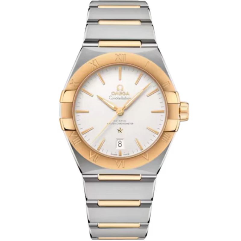 CONSTELLATION 39 MM STAINLESS STEEL - YELLOW GOLD WITH SILVER DIAL - Omega