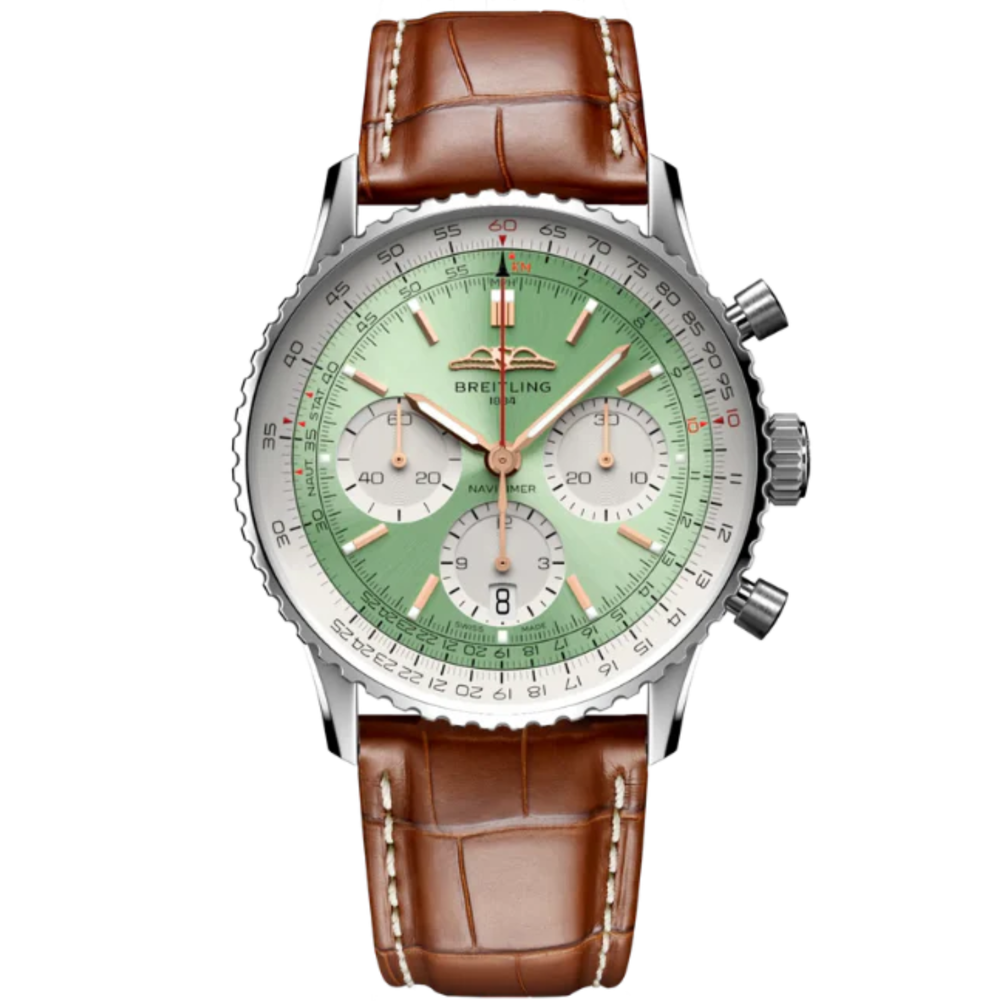 NAVITIMER B01 CHRONOGRAPH 41 MM STAINLESS STEEL WITH MINT GREEN DIAL - Breitling