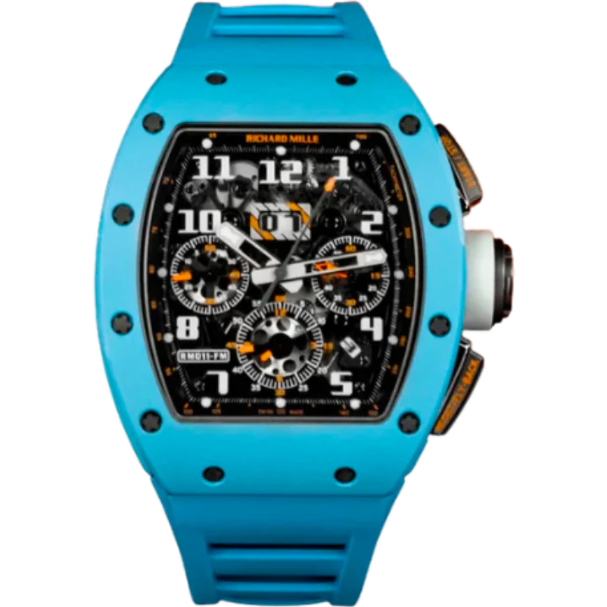 RM 011 Automatic Baby Blue Rubber Strap Last Edition Blue Ceramic Case - Richard Mille