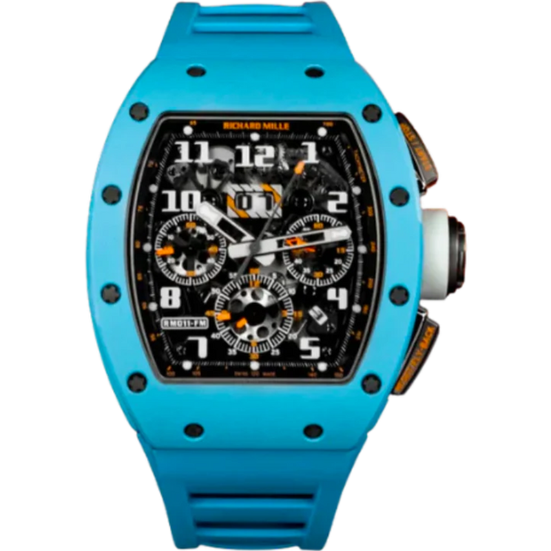 RM 011 Automatic Baby Blue Rubber Strap Last Edition Blue Ceramic Case - Richard Mille