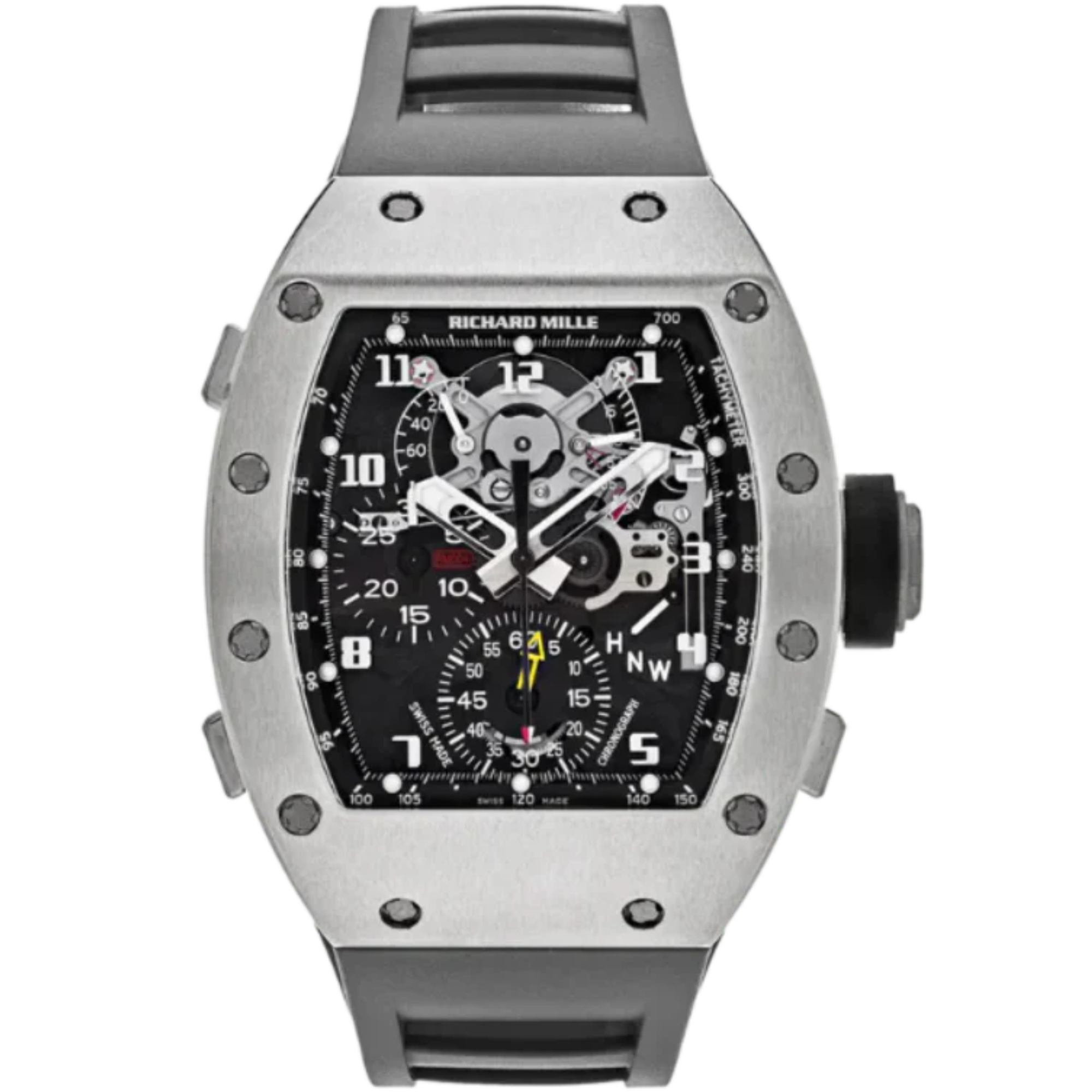 RM 004-V1 White Gold Split Second Chronograph Grey Rubber Strap White Gold Case - Richard Mille