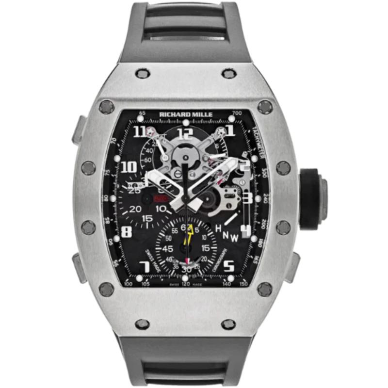 RM 004-V1 White Gold Split Second Chronograph Grey Rubber Strap White Gold Case - Richard Mille