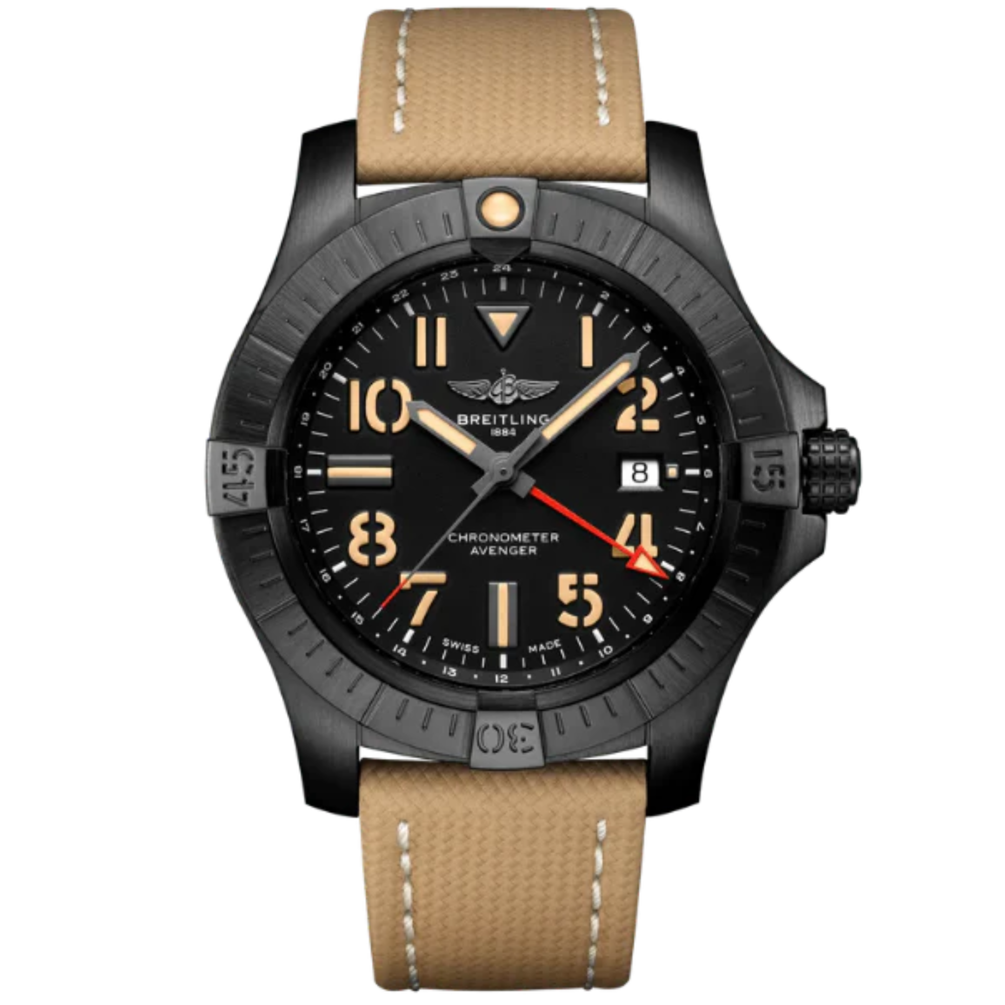 AVENGER AUTOMATIC GMT NIGHT MISSION 45 MM DLC-COATED TITANIUM WITH BLACK DIAL - Breitling