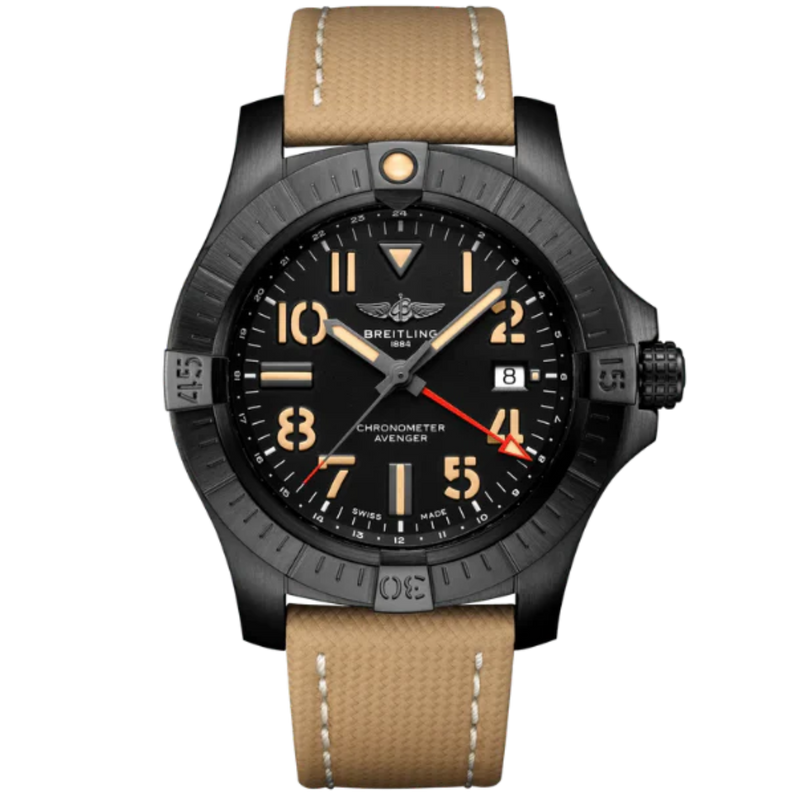 AVENGER AUTOMATIC GMT NIGHT MISSION 45 MM DLC-COATED TITANIUM WITH BLACK DIAL - Breitling