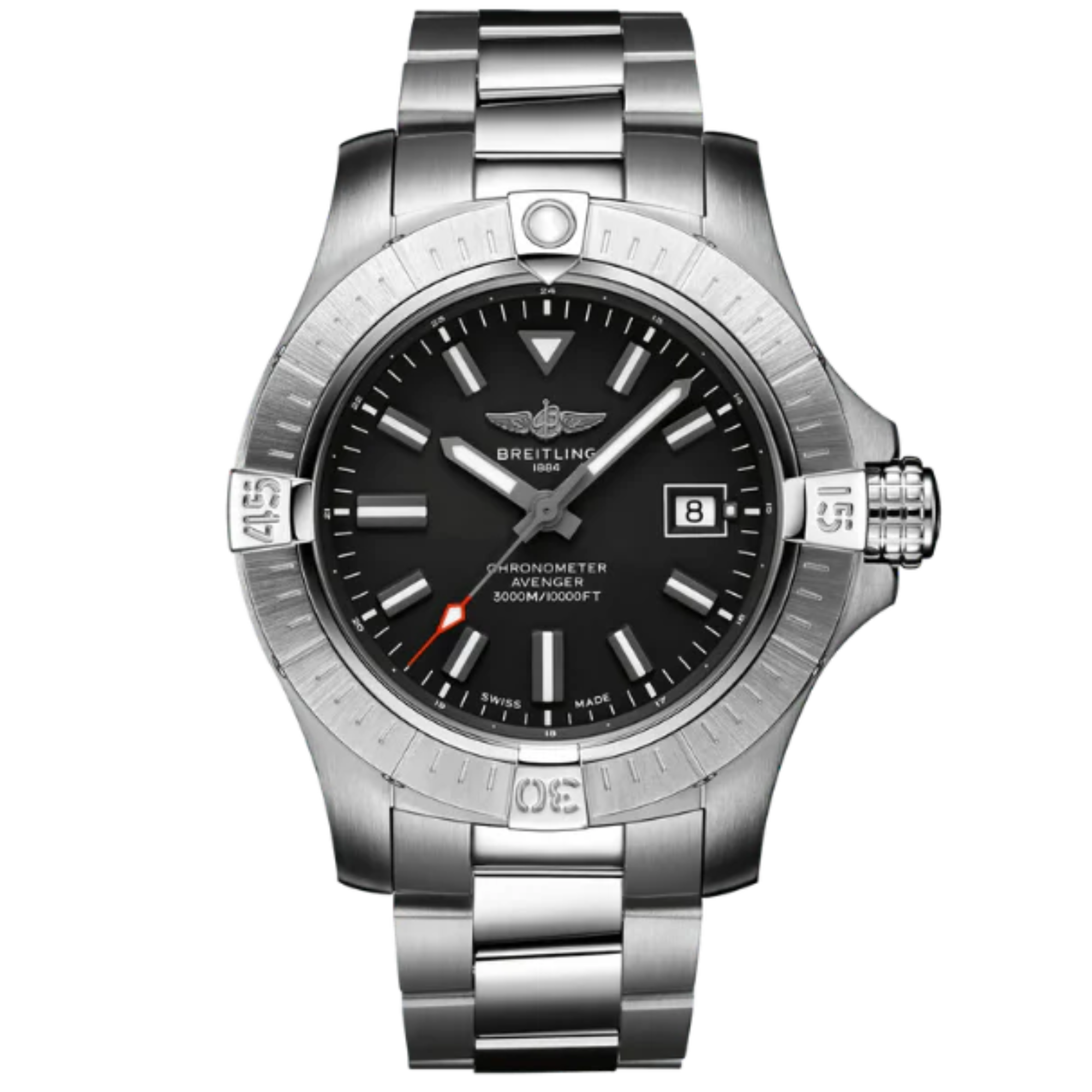 AVENGER AUTOMATIC SEAWOLF 45 MM STAINLESS STEEL WITH BLACK DIAL - Breitling