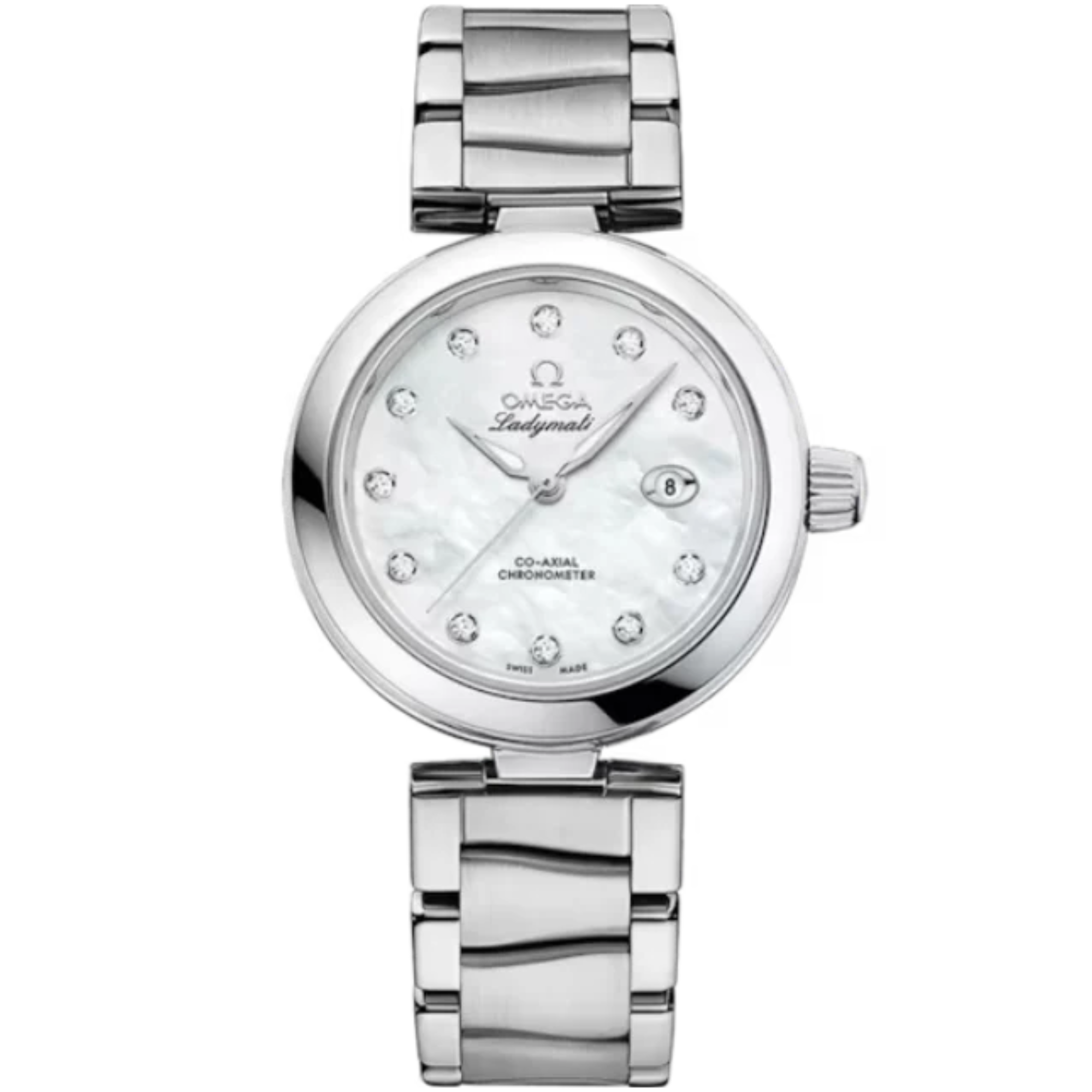 DE VILLE LADYMATIC 34 MM STAINLESS STEEL WITH MOTHER OF PEARL DIAL - Omega