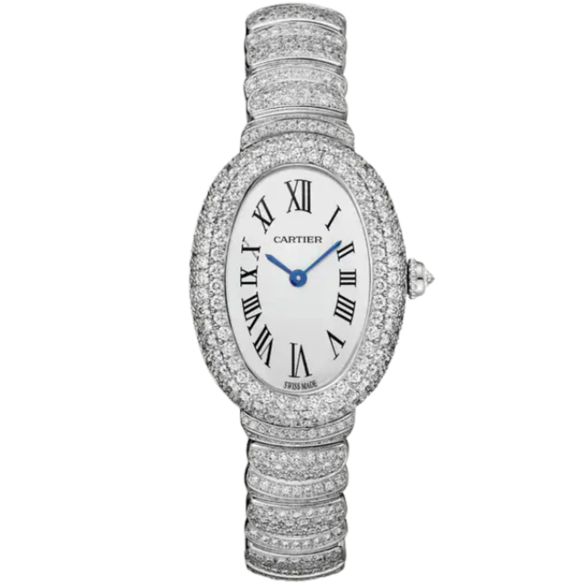 BAIGNOIRE DE CARTIER 31 MM RHODIUM FINISH WHITE GOLD WITH SILVER DIAL - Cartier