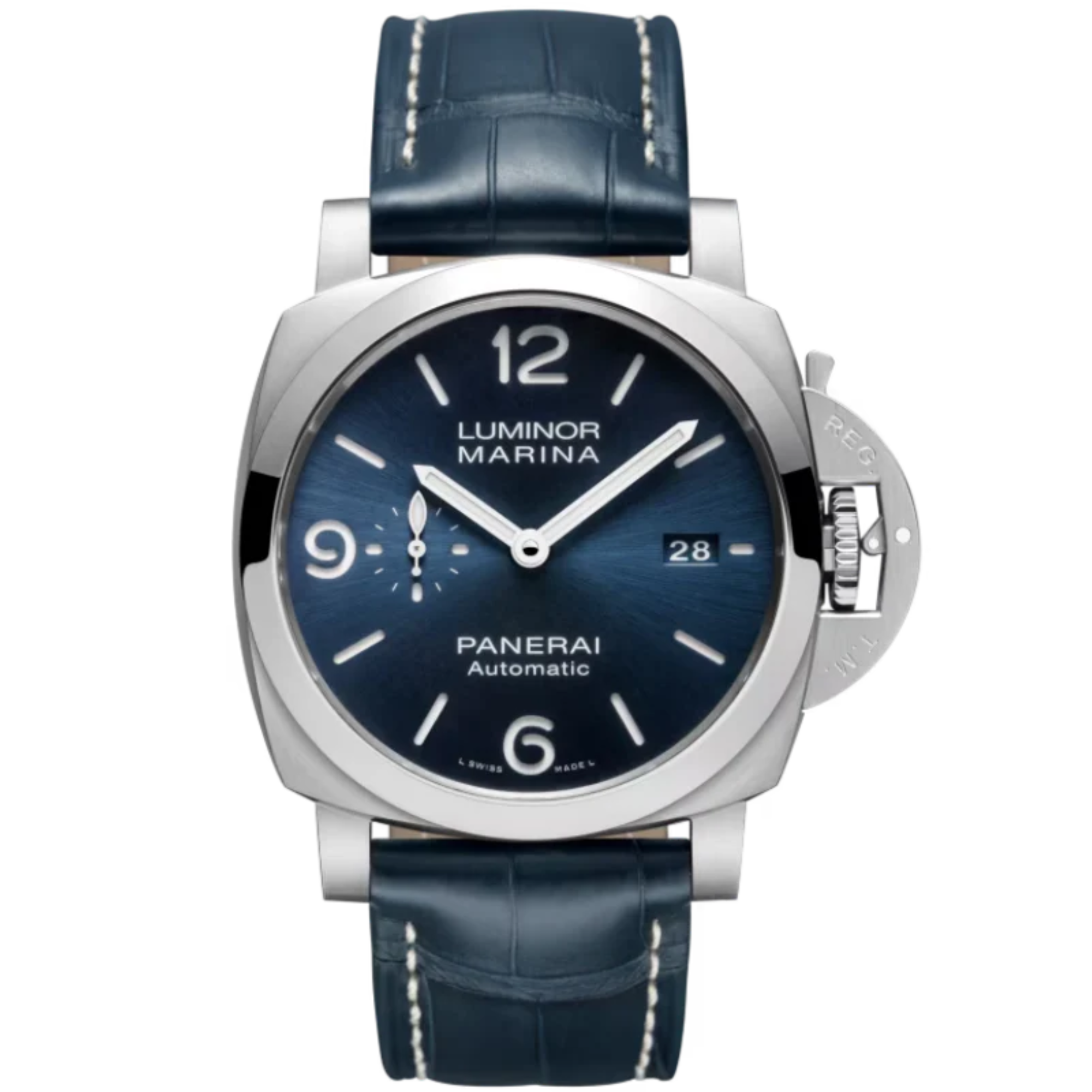 LUMINOR MARINA PAM01313 44 MM STAINLESS STEEL WITH BLUE DIAL - Panerai