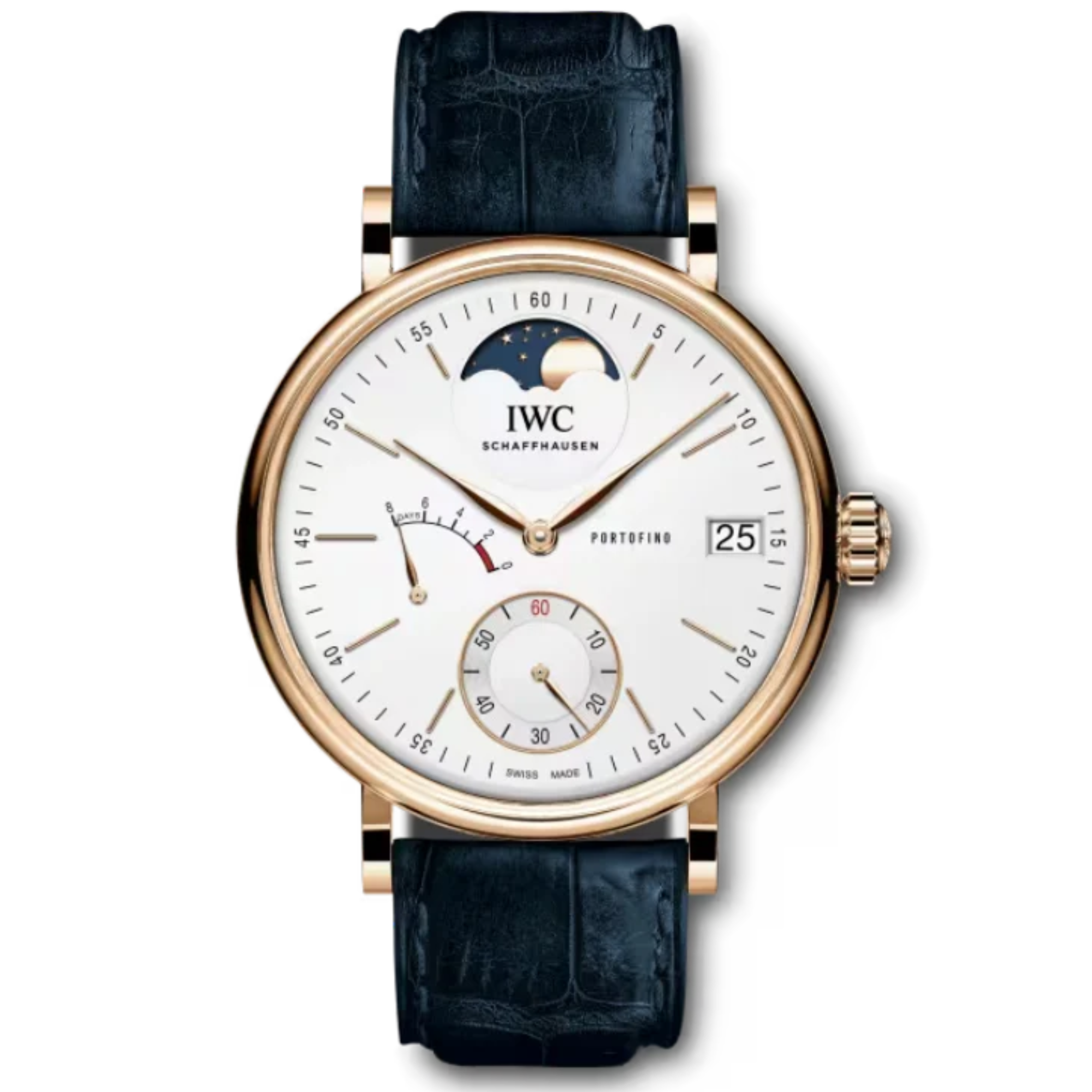 PORTOFINO HAND-WOUND MOON PHASE 45 MM GOLD WITH WHITE DIAL - IWC