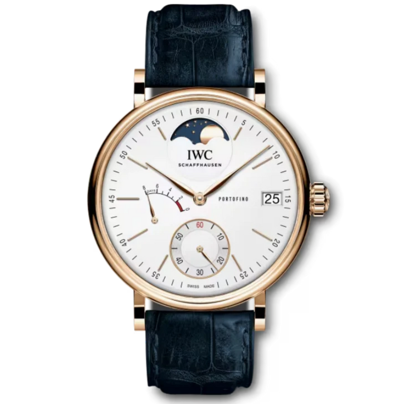 PORTOFINO HAND-WOUND MOON PHASE 45 MM GOLD WITH WHITE DIAL - IWC