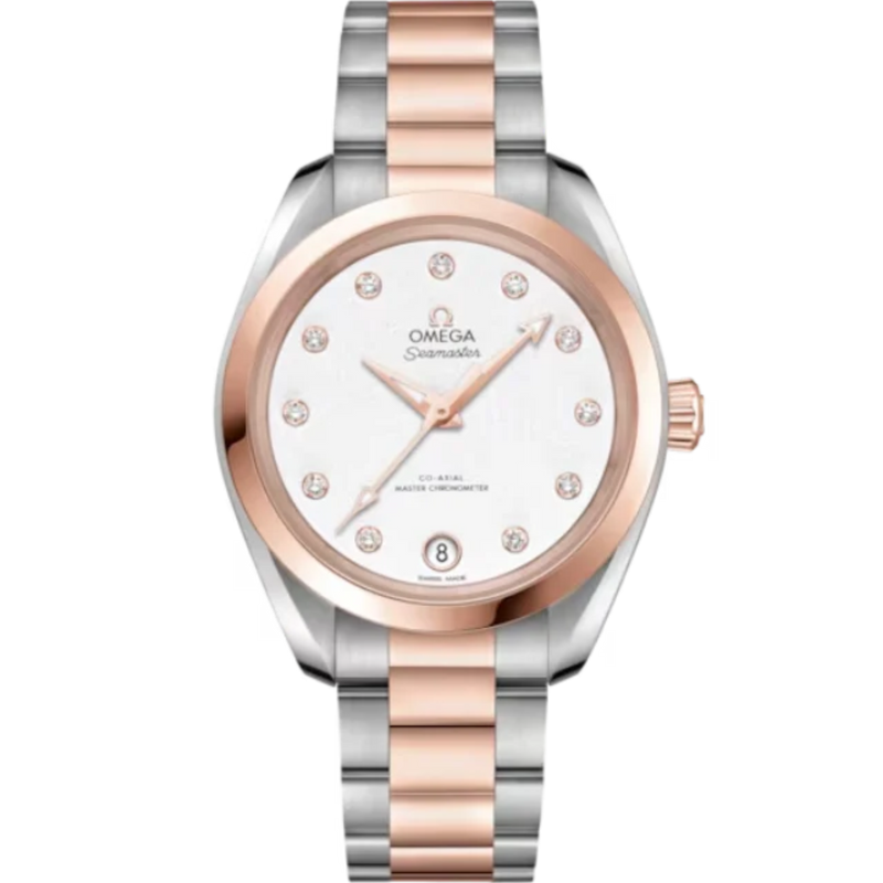 SEAMASTER AQUA TERRA 150M 34 MM STAINLESS STEEL - SEDNA™ GOLD WITH WHITE DIAL - Omega