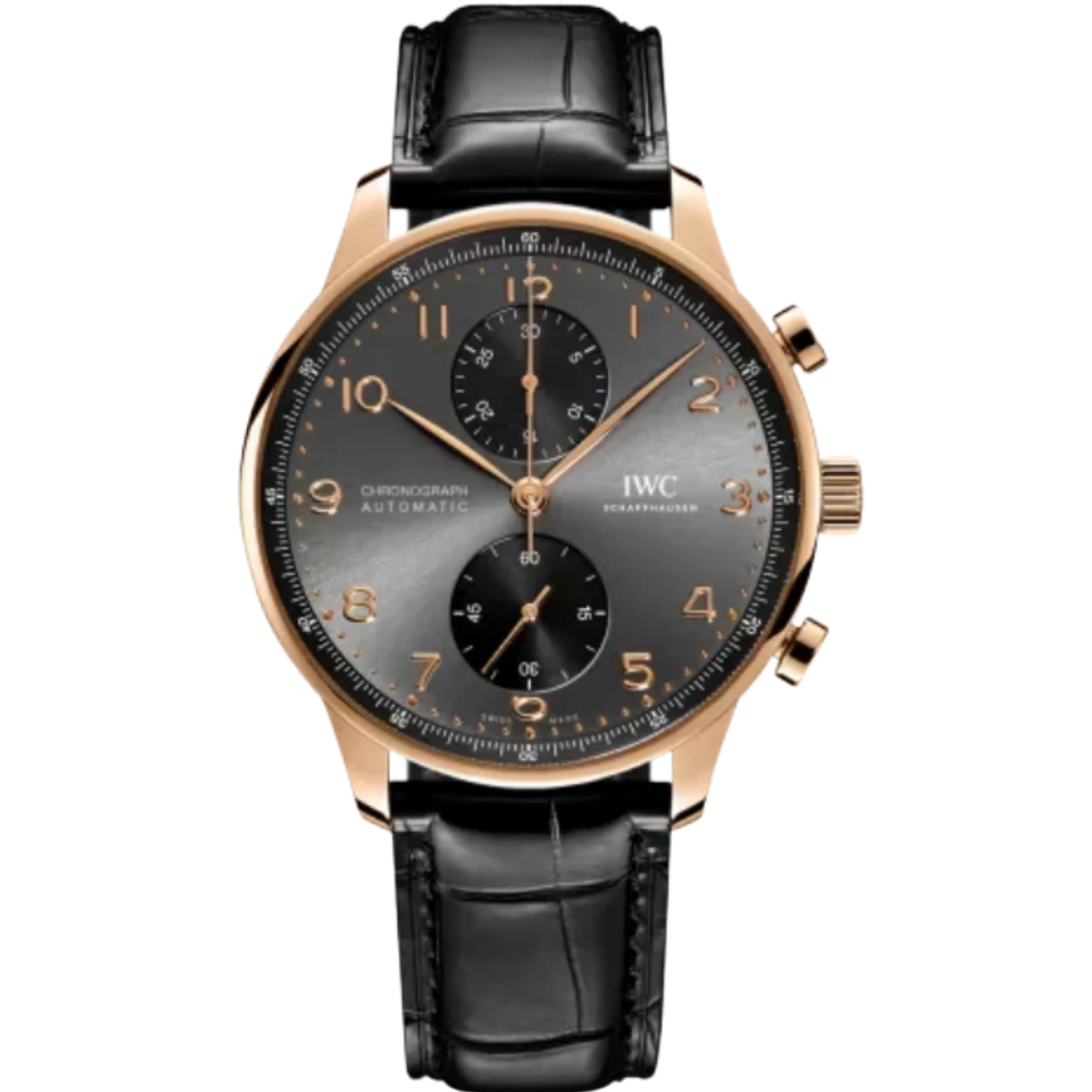 PORTUGIESER CHRONOGRAPH 41 MM GOLD WITH BLACK DIAL - IWC