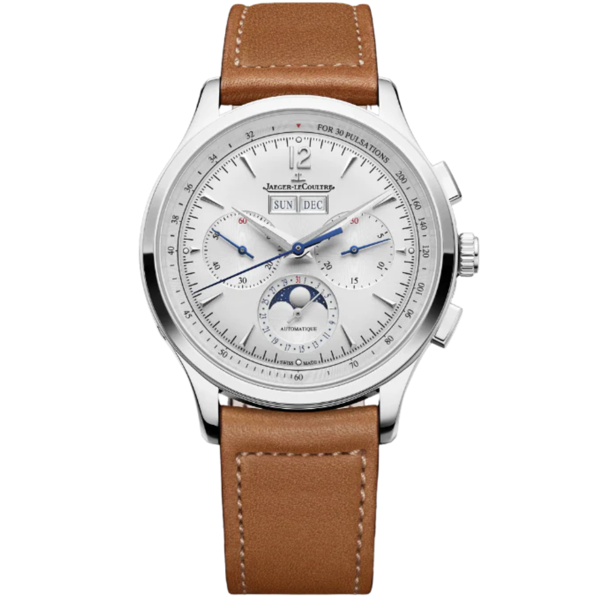 MASTER CONTROL CHRONOGRAPH CALENDAR 40 MM STAINLESS STEEL WITH SILVER GREY SUNRAY BRUSHED DIAL - Jaeger-LeCoultre