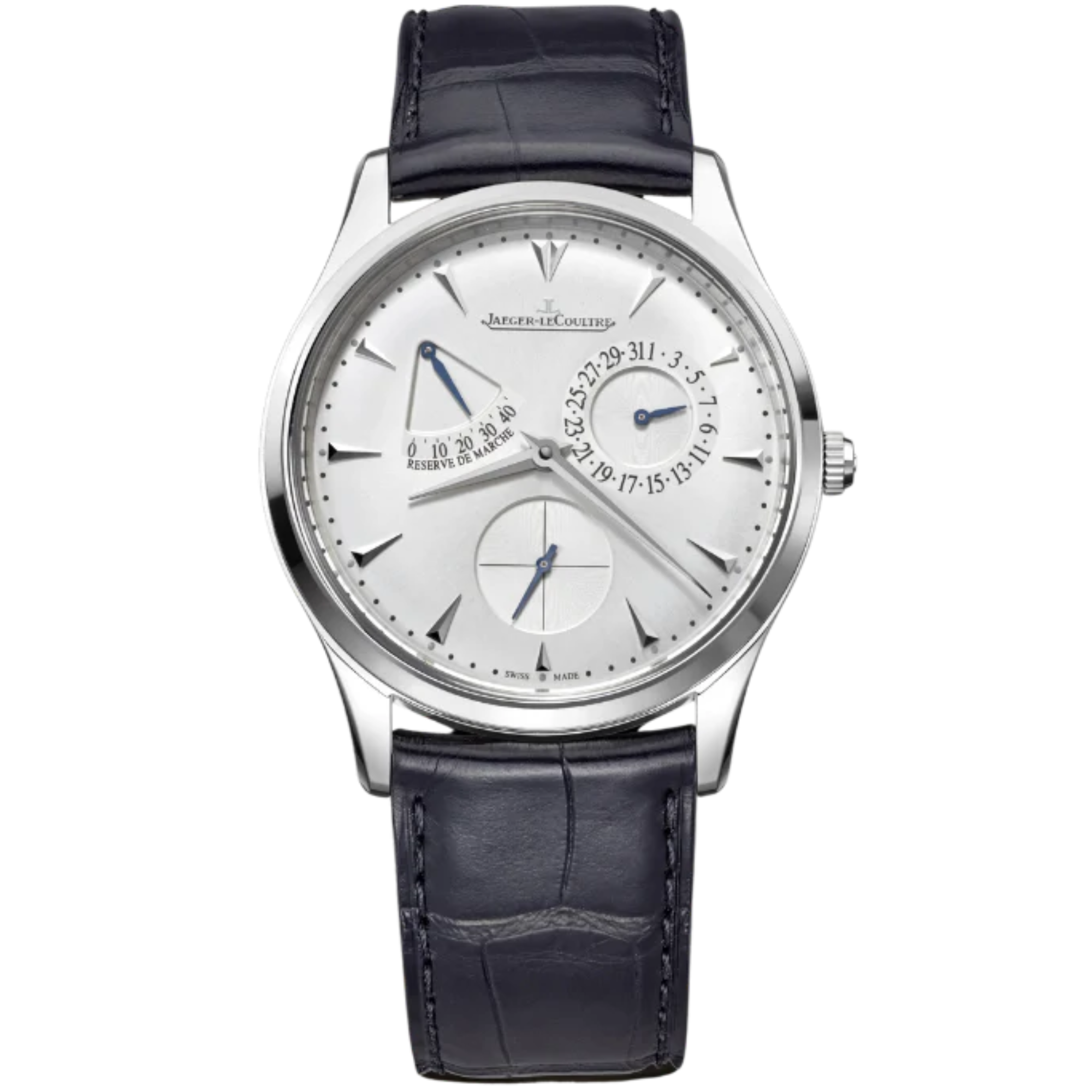 MASTER ULTRA THIN POWER RESERVE 39 MM STAINLESS STEEL WITH SILVER GREY SUNRAY BRUSHED DIAL - Jaeger-LeCoultre