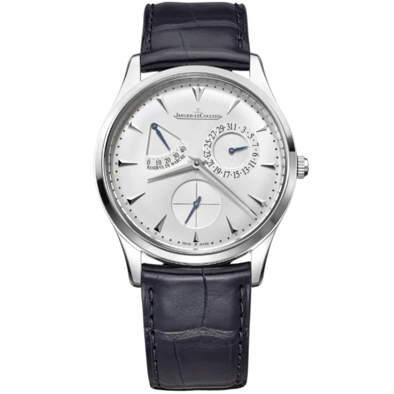 MASTER ULTRA THIN POWER RESERVE 39 MM STAINLESS STEEL WITH SILVER GREY SUNRAY BRUSHED DIAL - Jaeger-LeCoultre
