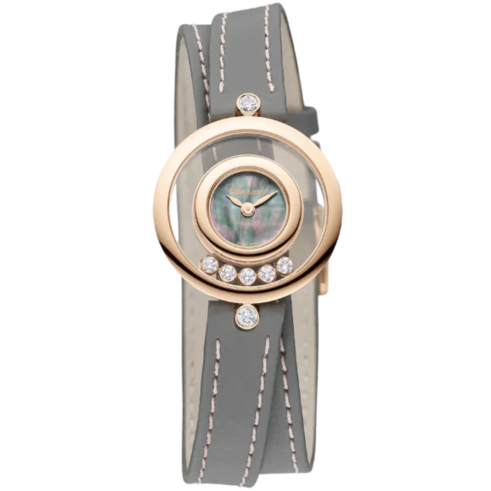 HAPPY DIAMONDS ICONS 26 MM ETHICAL ROSE GOLD WITH GREEN MOTHER OF PEARL DIAL - Chopard