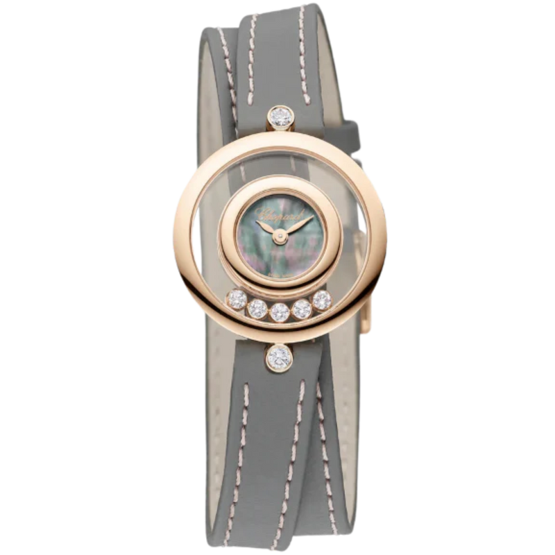 HAPPY DIAMONDS ICONS 26 MM ETHICAL ROSE GOLD WITH GREEN MOTHER OF PEARL DIAL - Chopard
