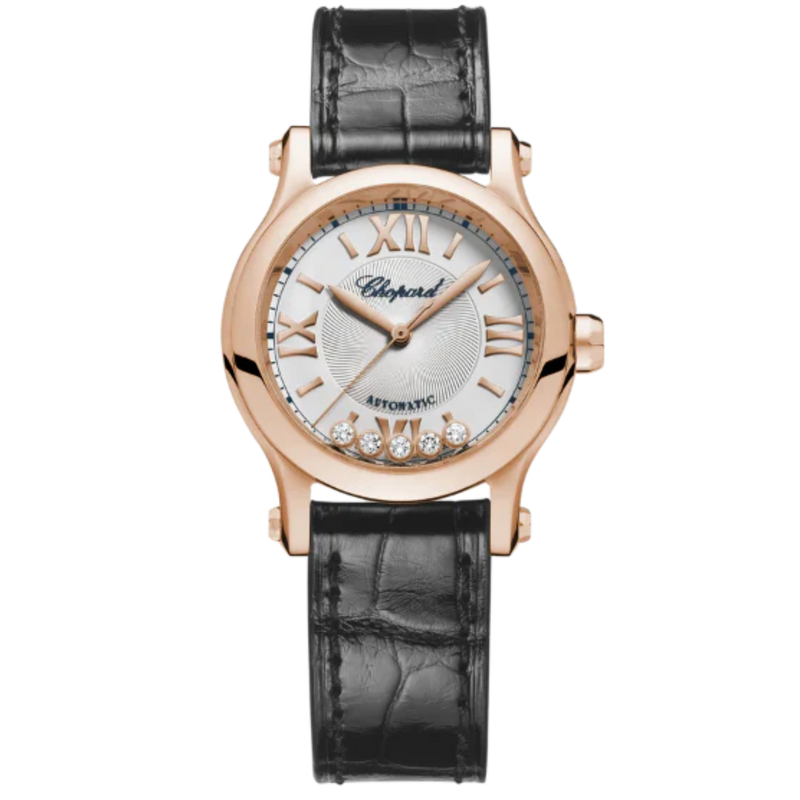 HAPPY SPORT 30 MM ETHICAL ROSE GOLD WITH SILVER DIAL - Chopard