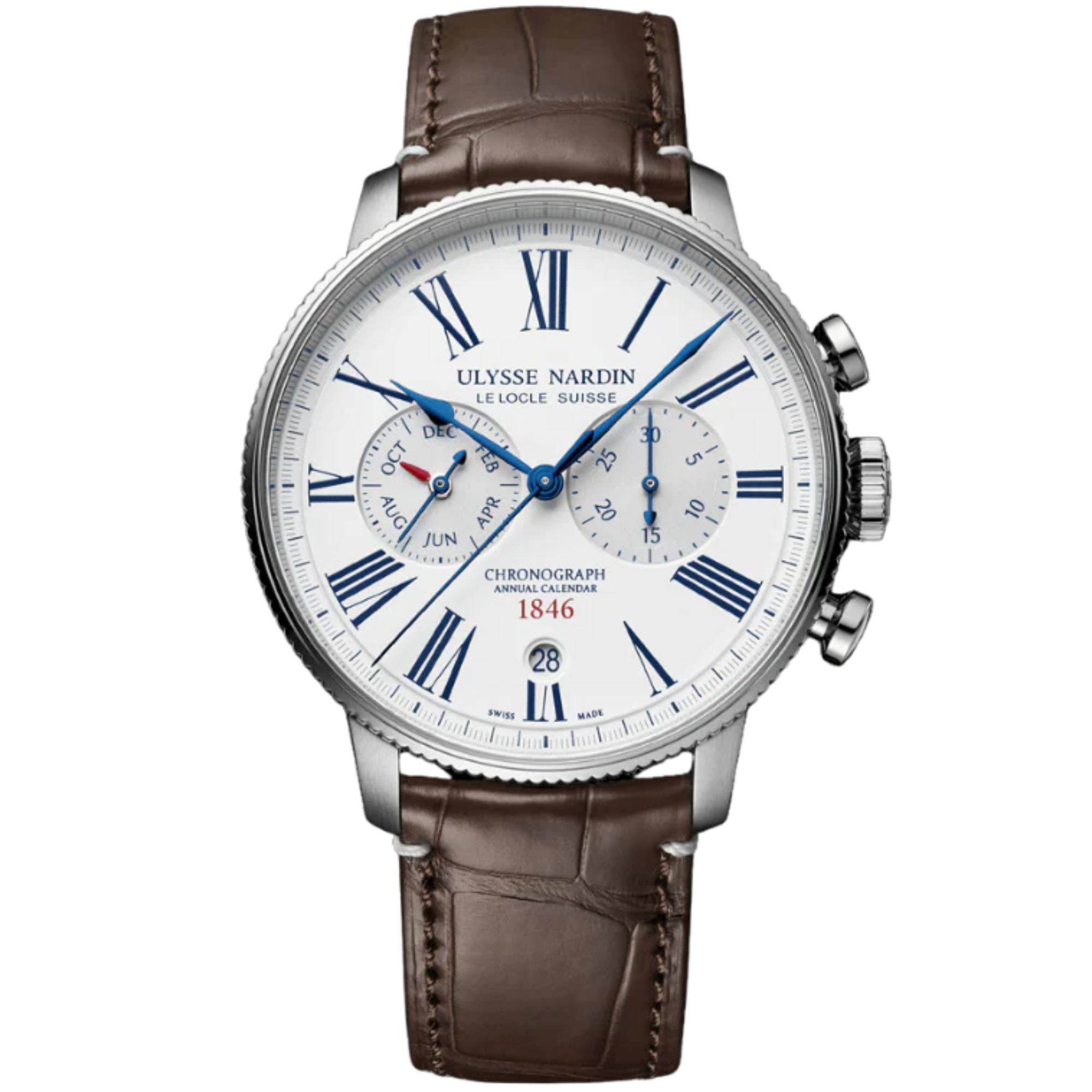 TORPILLEUR ANNUAL CHRONOGRAPH 44 MM STAINLESS STEEL WITH WHITE DIAL - Ulysse Nardin