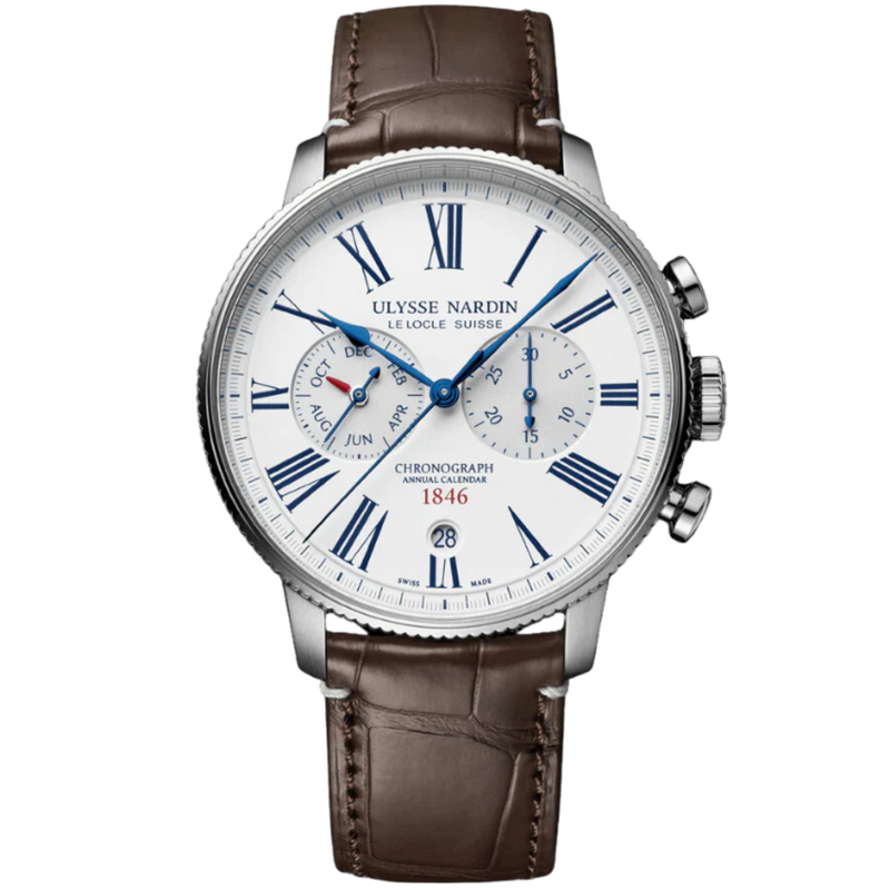 TORPILLEUR ANNUAL CHRONOGRAPH 44 MM STAINLESS STEEL WITH WHITE DIAL - Ulysse Nardin