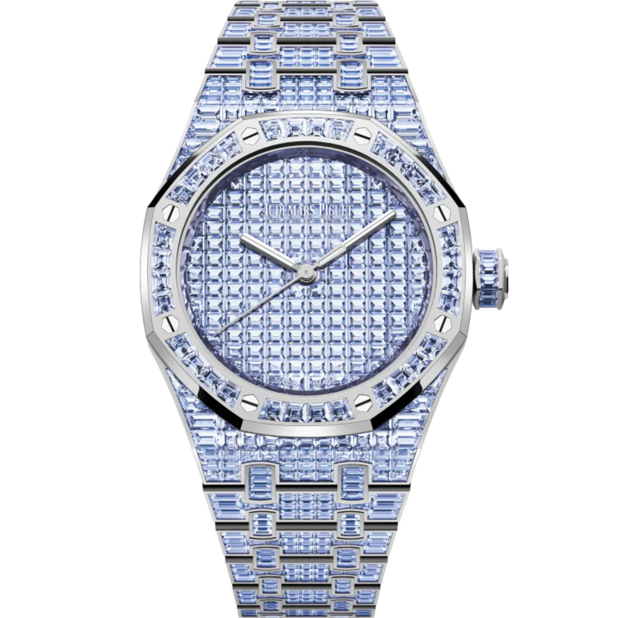 Royal Oak Selfwinding Tanzanite 50th Anniversary 37MM 18-Carat White Gold Bracelet 18-Carat White Gold Dial 18-Carat White Gold Case Set With Baguette-Cut Tanzanites - Audemars Piguet