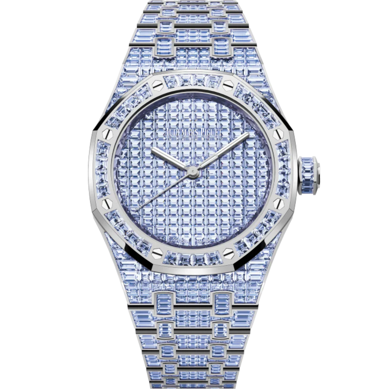 Royal Oak Selfwinding Tanzanite 50th Anniversary 37MM 18-Carat White Gold Bracelet 18-Carat White Gold Dial 18-Carat White Gold Case Set With Baguette-Cut Tanzanites - Audemars Piguet