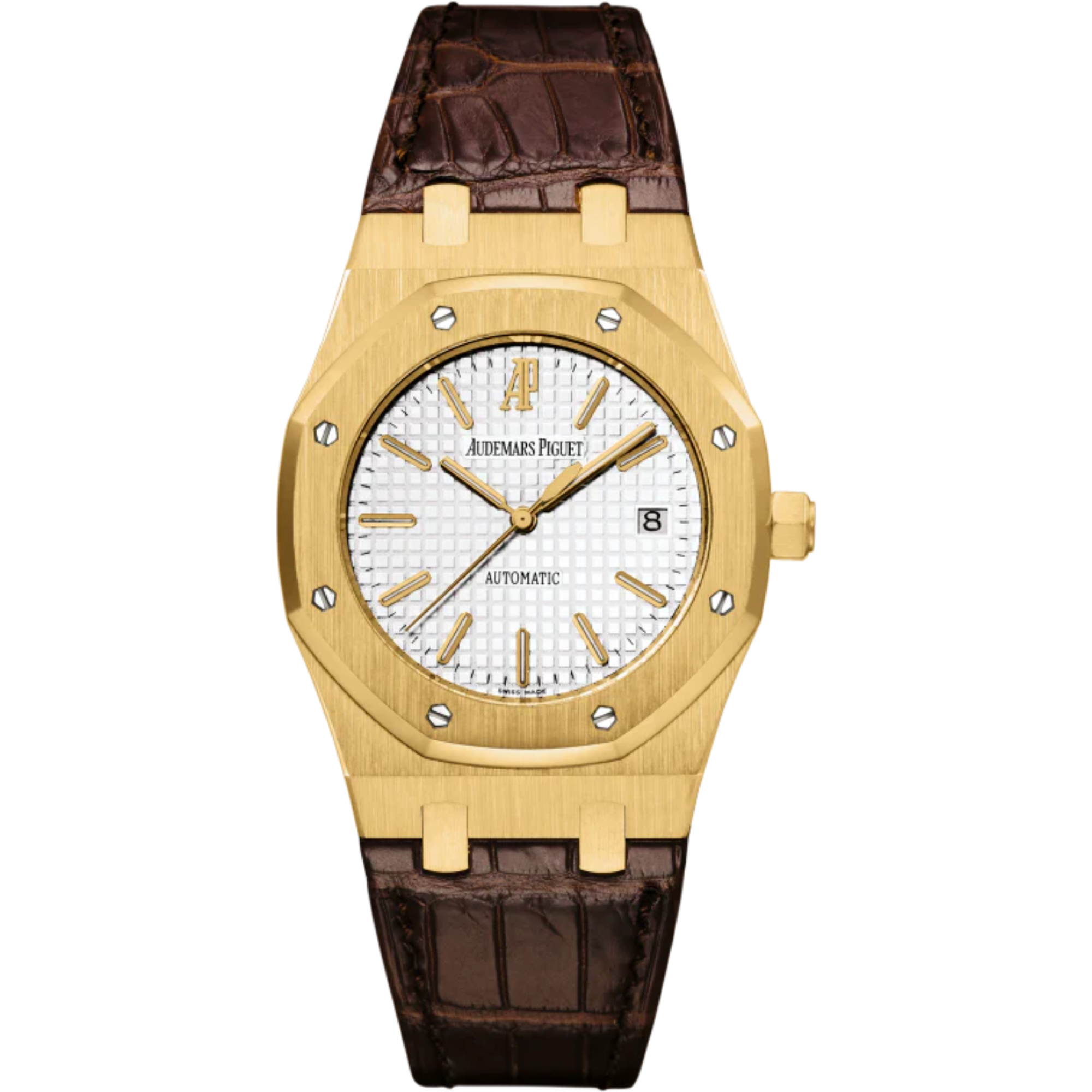 Royal Oak Selfwinding 39MM Brown Crocodile Strap Silvered Dial 18-Carat Yellow Gold Case - Audemars Piguet