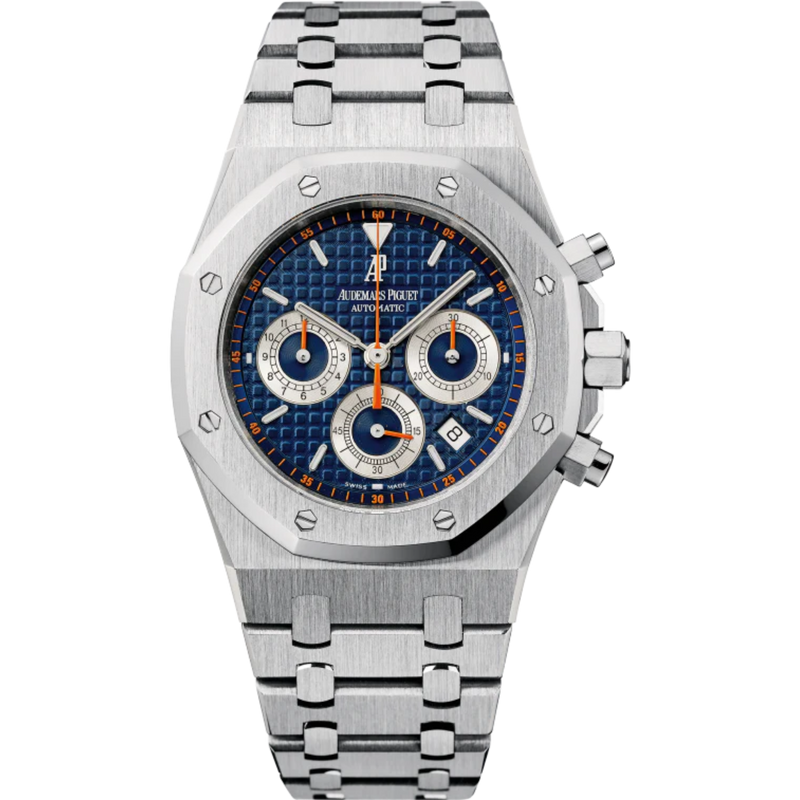 Royal Oak Chronograph 39MM Stainless Steel Bracelet Blue Dial With Grande Tapisserie Pattern Stainless Steel Case - Audemars Piguet
