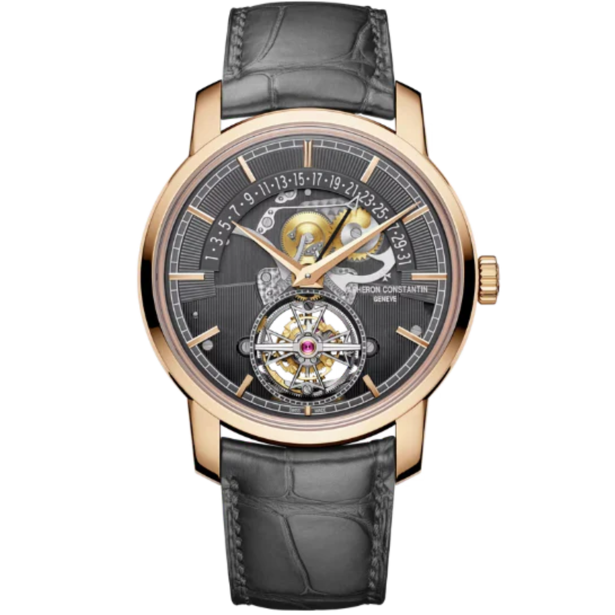 TRADITIONNELLE TOURBILLON RETROGRADE DATE OPENFACE 41 MM 18K ROSE GOLD WITH YELLOW GOLD DIAL - Vacheron Constantin