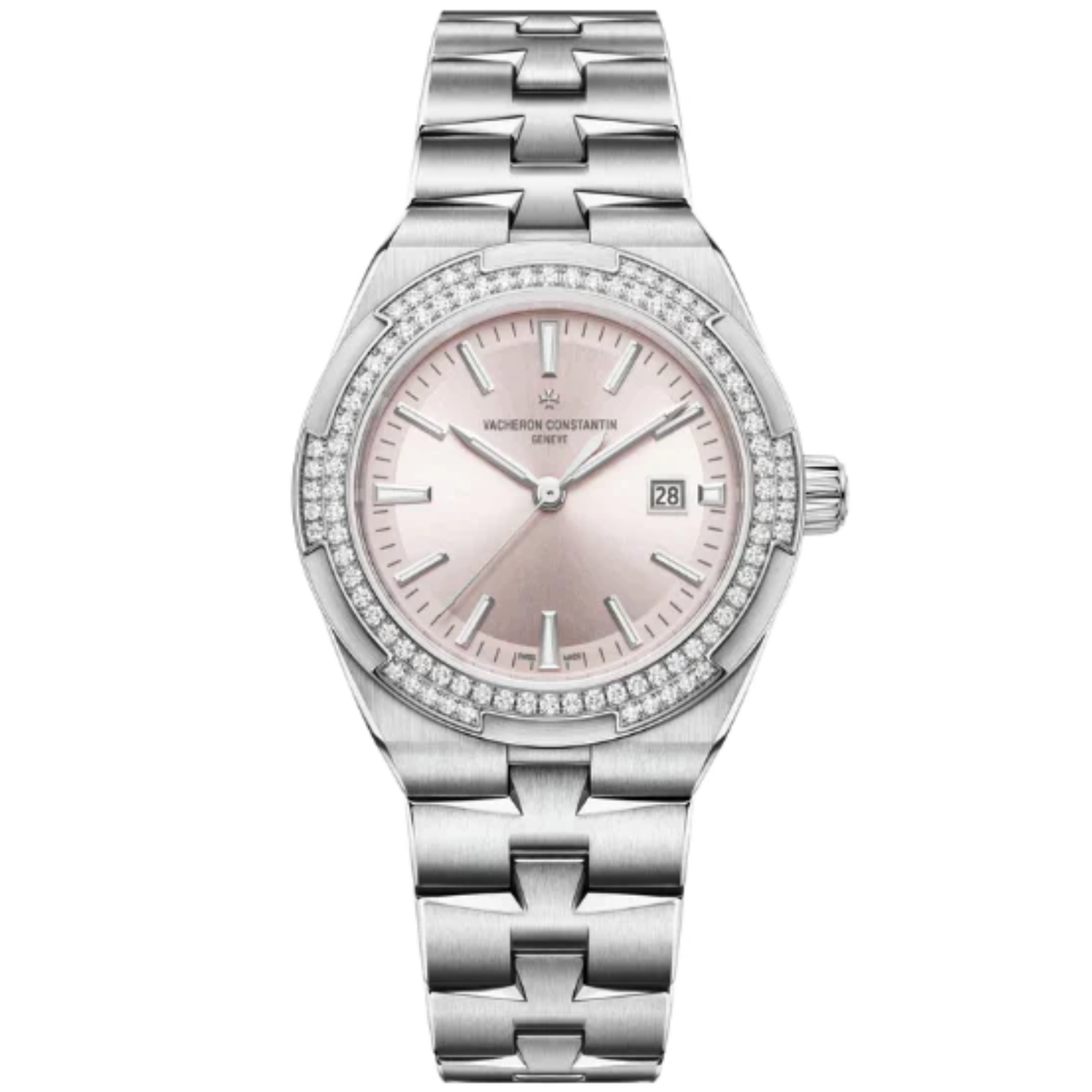 OVERSEAS SELF-WINDING 35 MM STAINLESS STEEL WITH PINK BRASS DIAL - Vacheron Constantin