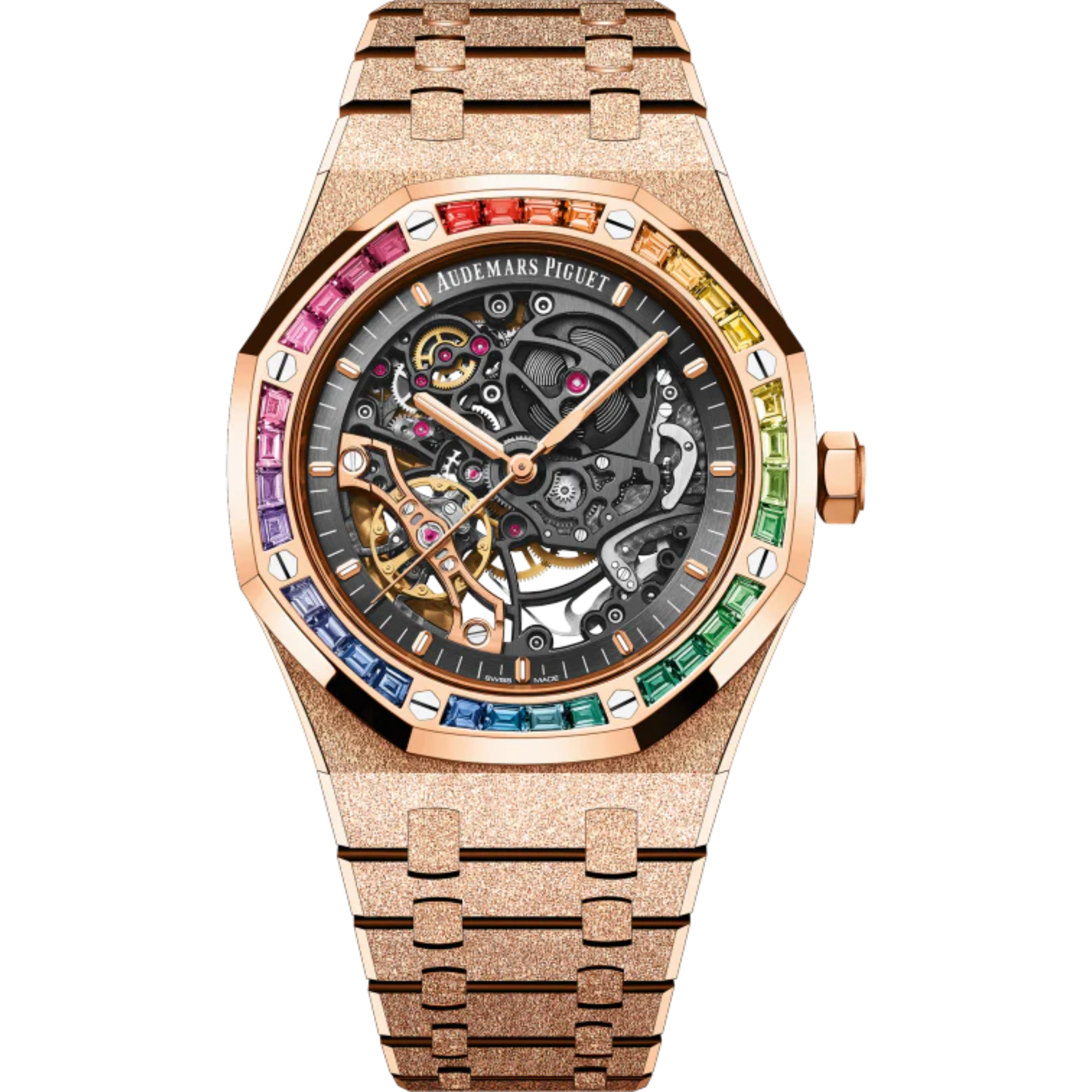 Audemars Piguet Royal Oak Ref. 15412OR.YG.1224OR.01 Frosted Gold Double Balance Wheel 41MM Rose Gold Openworked Dial - Audemars Piguet