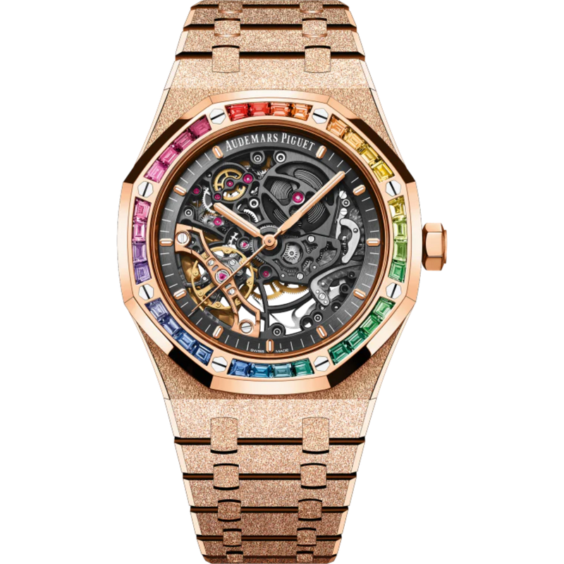 Audemars Piguet Royal Oak Ref. 15412OR.YG.1224OR.01 Frosted Gold Double Balance Wheel 41MM Rose Gold Openworked Dial - Audemars Piguet