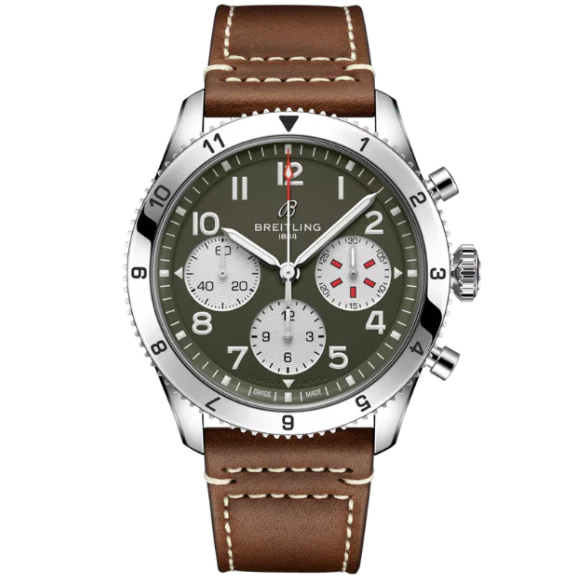 CLASSIC AVI CHRONOGRAPH CURTISS WARHAWK 42 MM STAINLESS STEEL WITH GREEN DIAL - Breitling