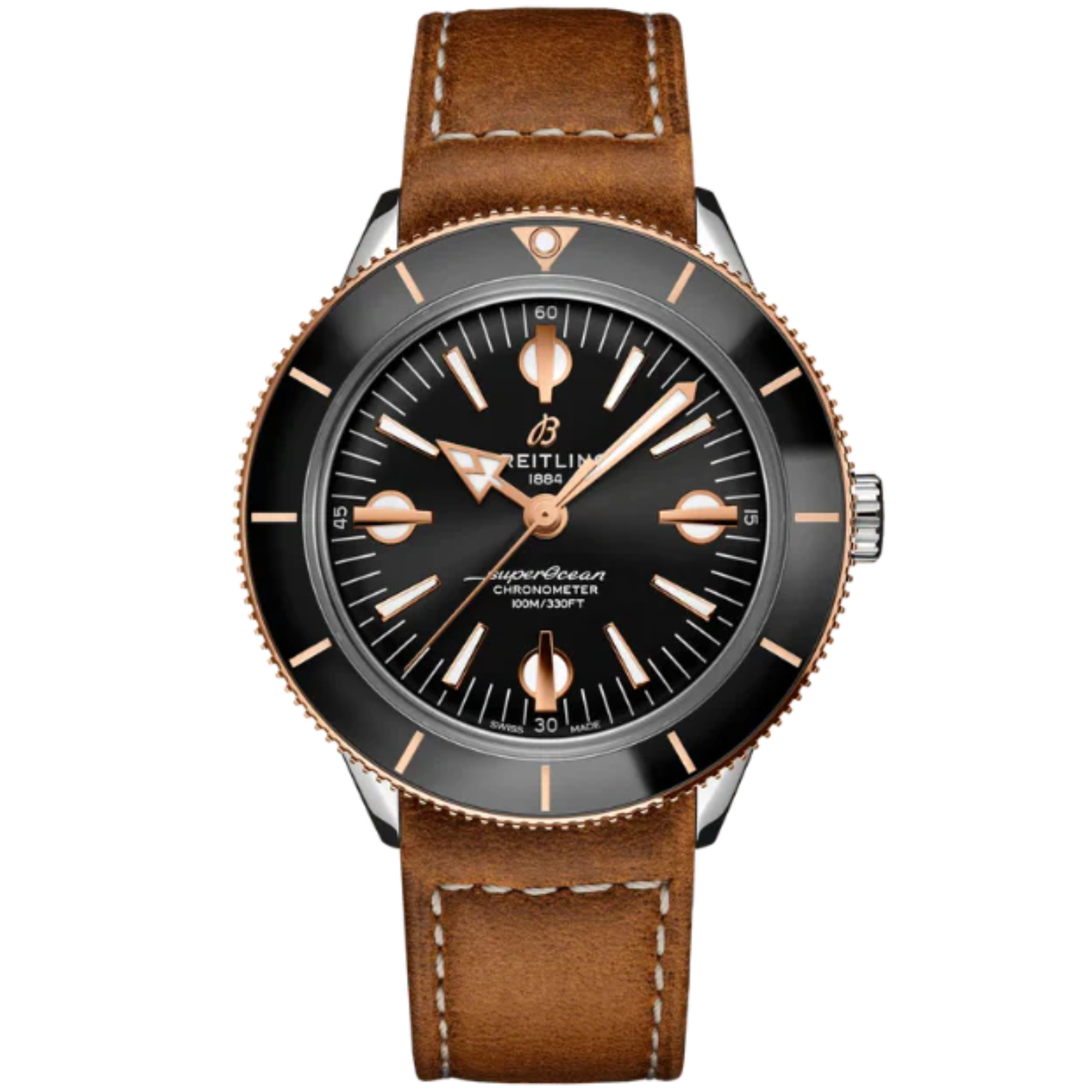 SUPEROCEAN HERITAGE '57 42 MM STAINLESS STEEL & 18K ROSE GOLD WITH BLACK DIAL - Breitling
