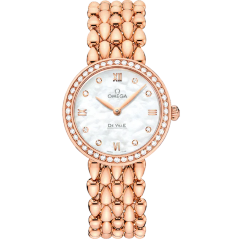 DE VILLE PRESTIGE DEWDROP 27 MM RED GOLD WITH MOTHER OF PEARL DIAL - Omega