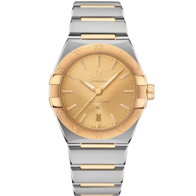 CONSTELLATION 39 MM STAINLESS STEEL - YELLOW GOLD WITH YELLOW DIAL - Omega