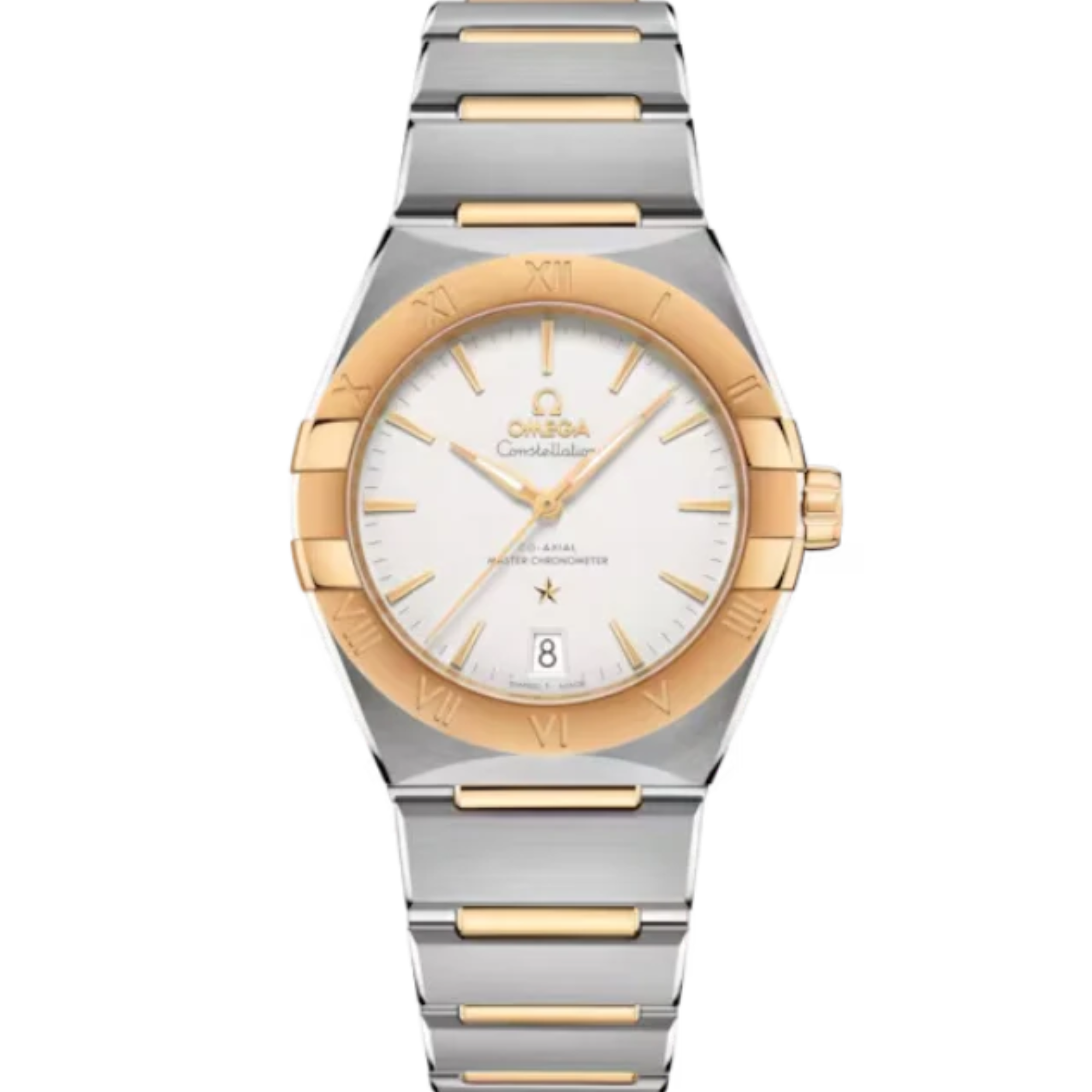 CONSTELLATION 36 MM STAINLESS STEEL - YELLOW GOLD WITH SILVER DIAL - Omega