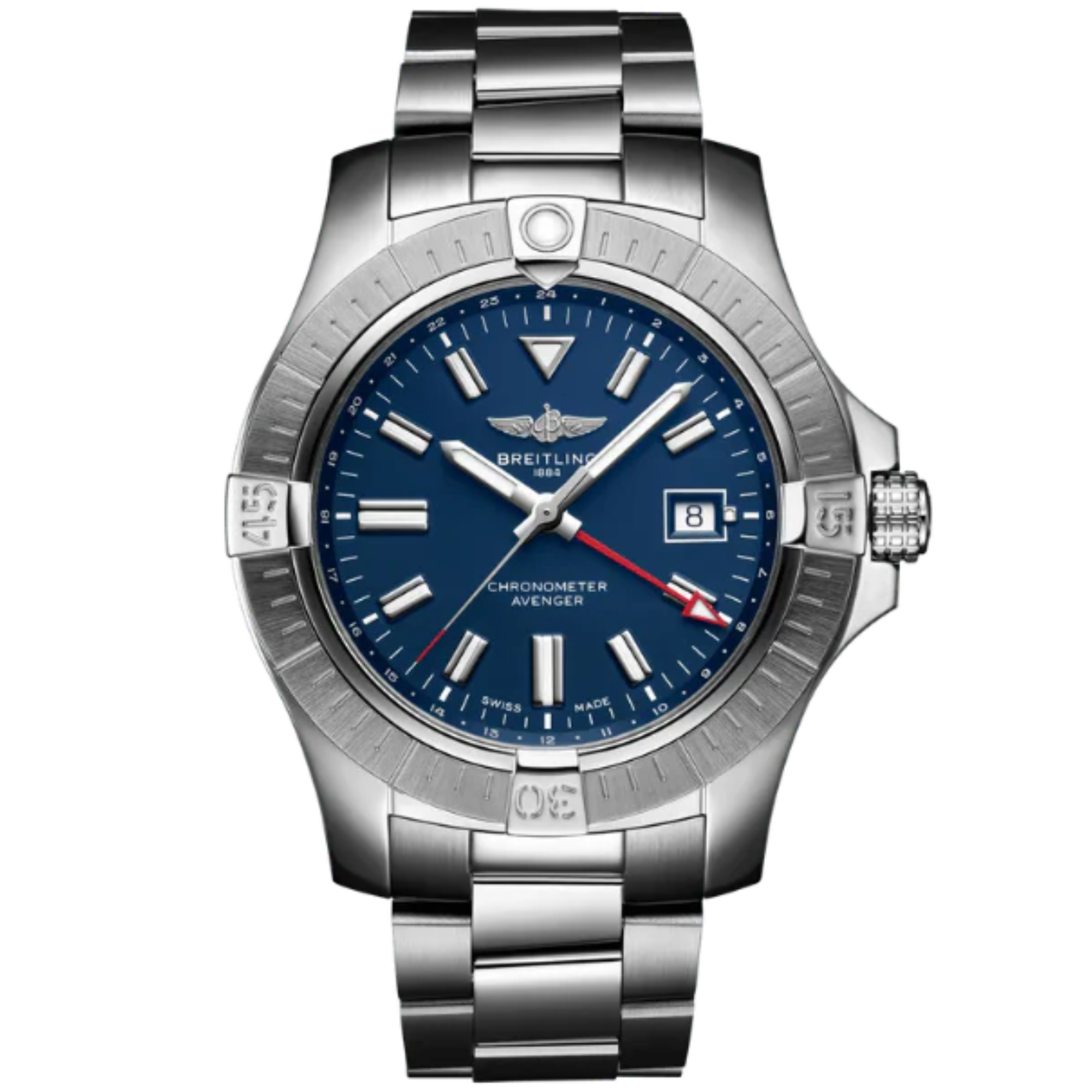 AVENGER AUTOMATIC GMT 45 MM STAINLESS STEEL WITH BLUE DIAL - Breitling