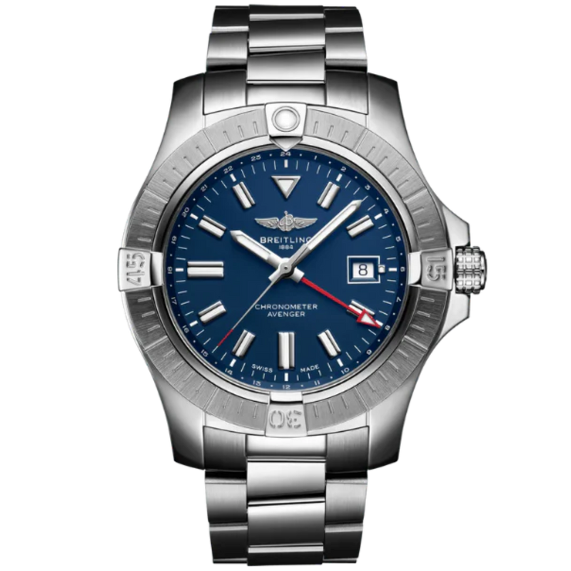 AVENGER AUTOMATIC GMT 45 MM STAINLESS STEEL WITH BLUE DIAL - Breitling
