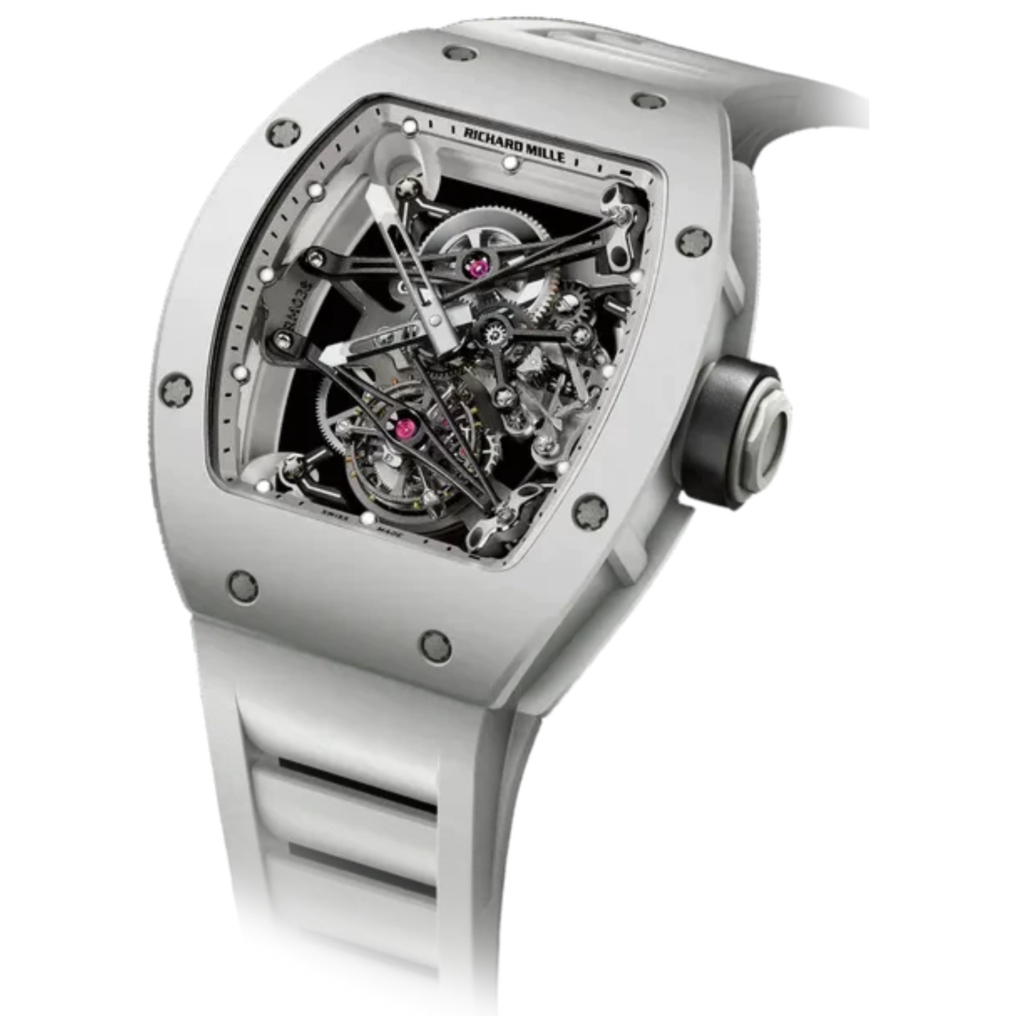 RM 038 Tourbillon Bubba Watson Rubebr Strap Ceramic Case - Richard Mille