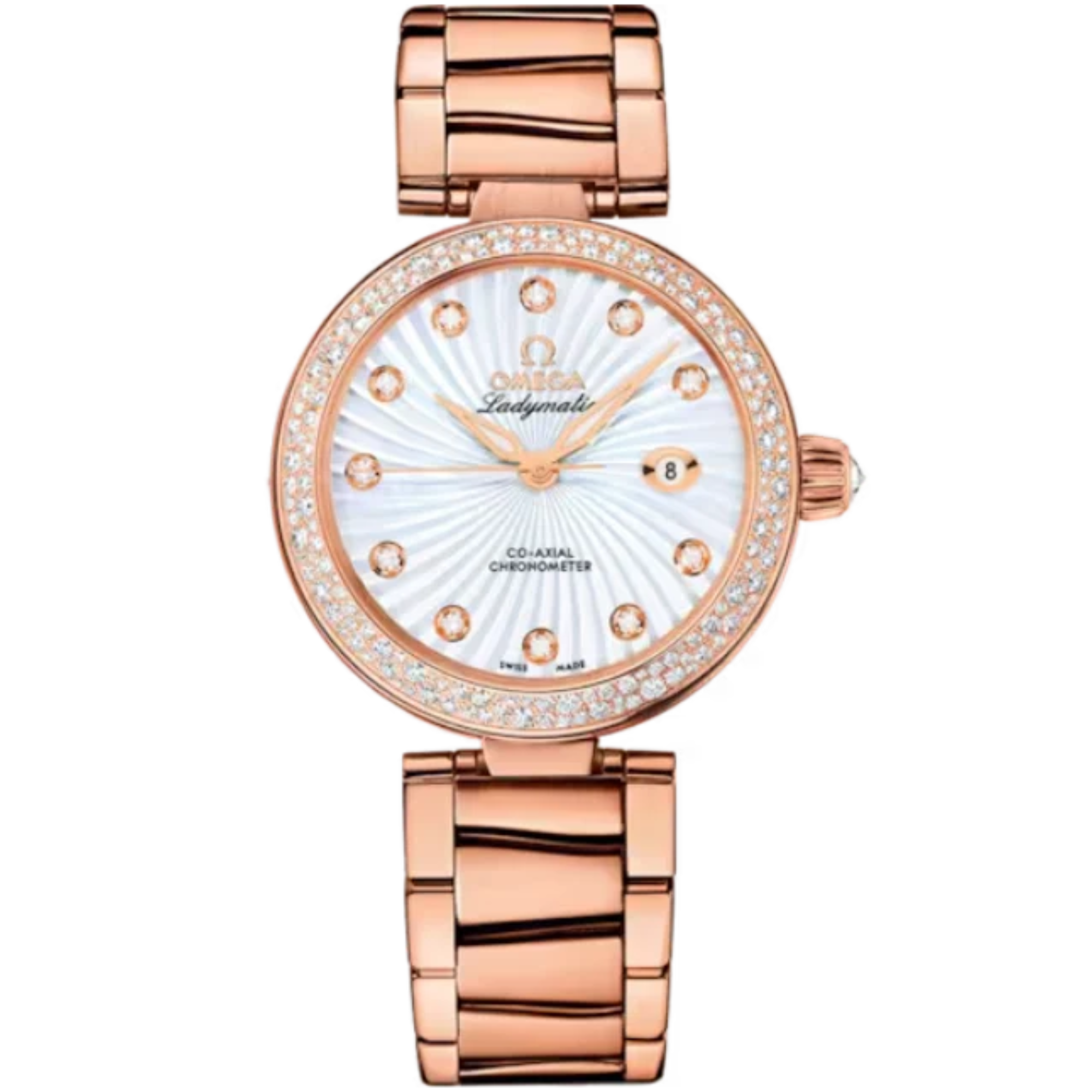 DE VILLE LADYMATIC 34 MM RED GOLD WITH MOTHER OF PEARL DIAL - Omega