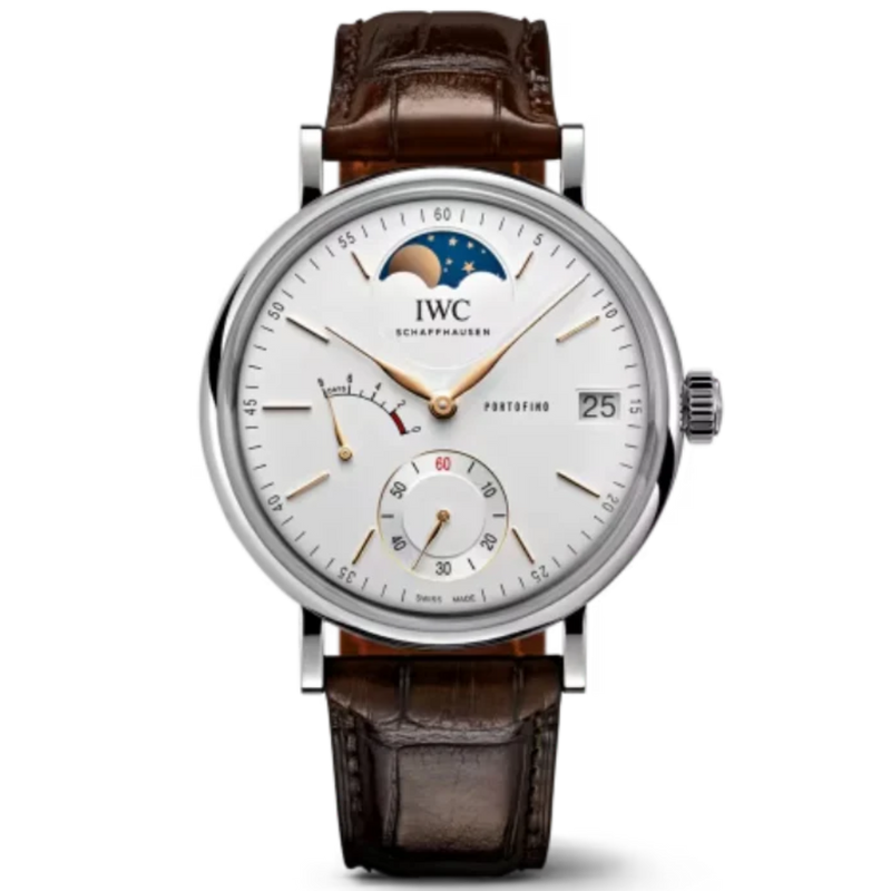 PORTOFINO HAND-WOUND MOON PHASE 45 MM STAINLESS STEEL WITH SILVER DIAL - IWC